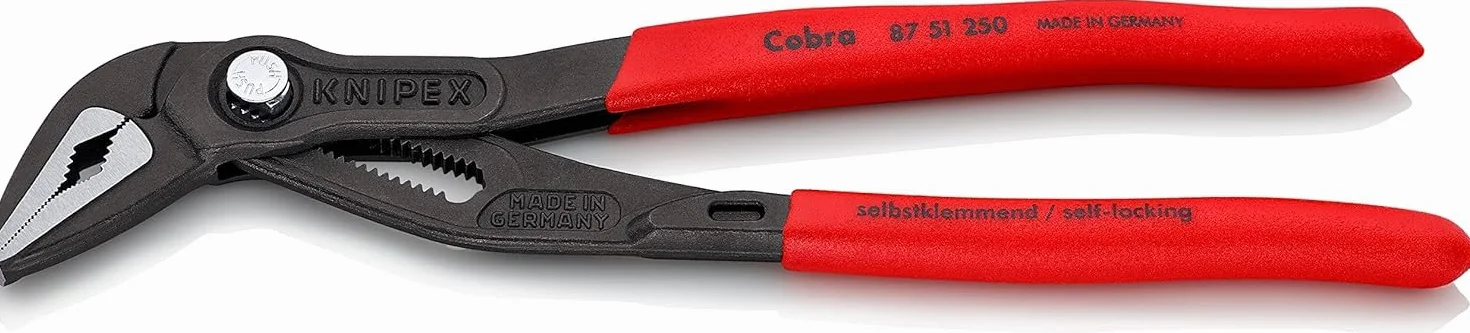 KNIPEX Cobra ES Tenaza de agarre pico loro extra esbelta Mangos plasticos por inmersión antideslizantes 250 mm, 87 51 250