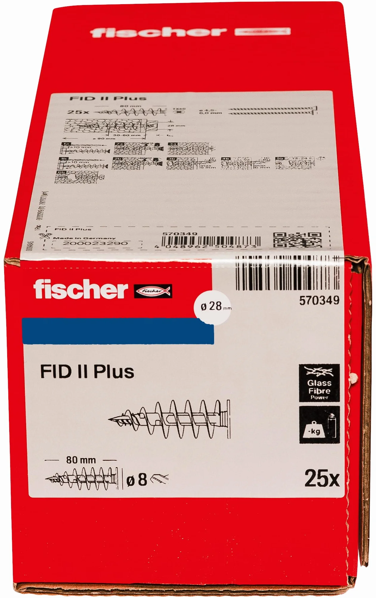 Fischer 570349 Tacos para abrigo, gris, 80 mm
