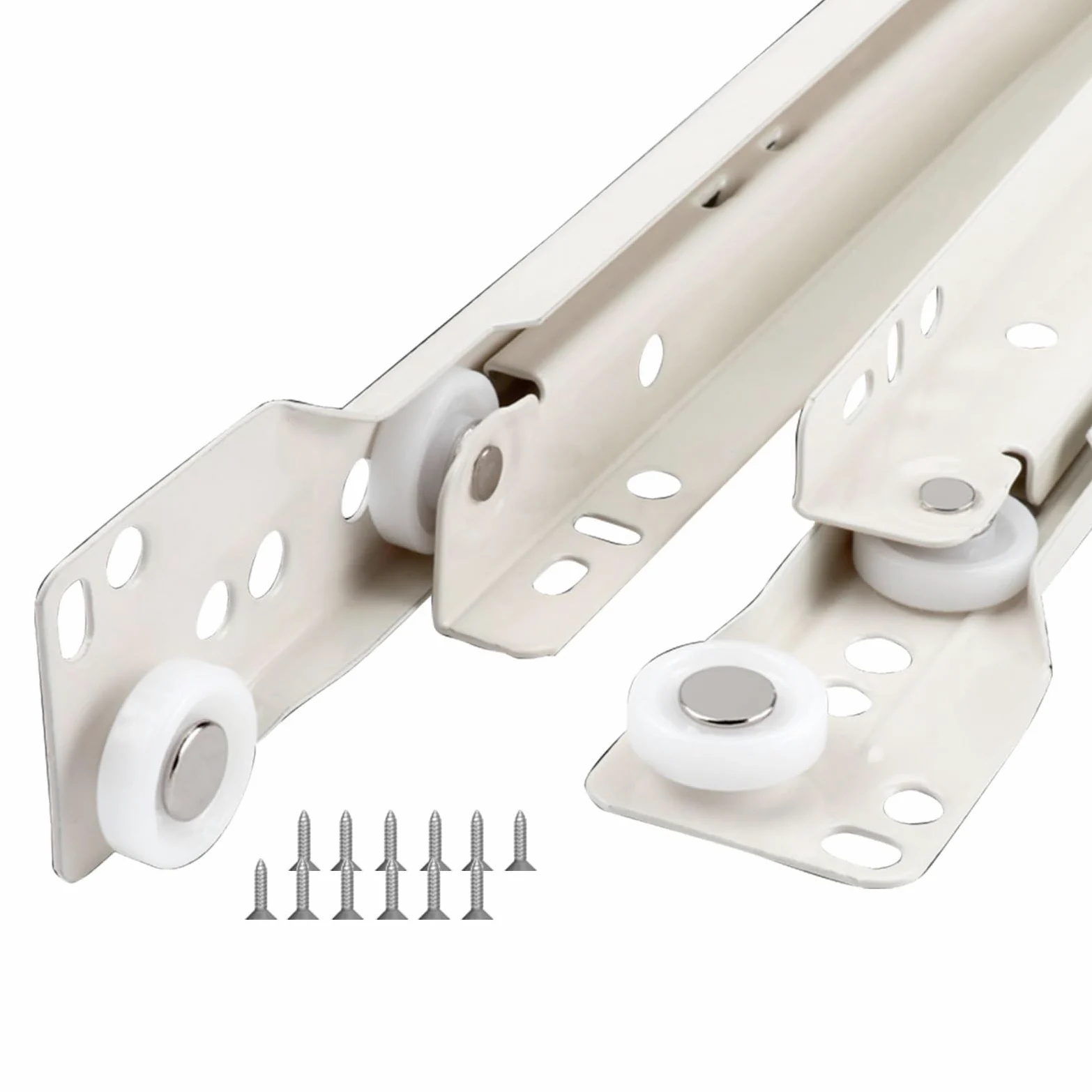 Rieles Para Cajones De Cocina 1 Par Guías Para Cajones De Madera, Capacidad Carga De 45 Kg, Correderas De Rodillos Para Cajones 250 300 400 550mm, Carriles Telescópica Silenciosa