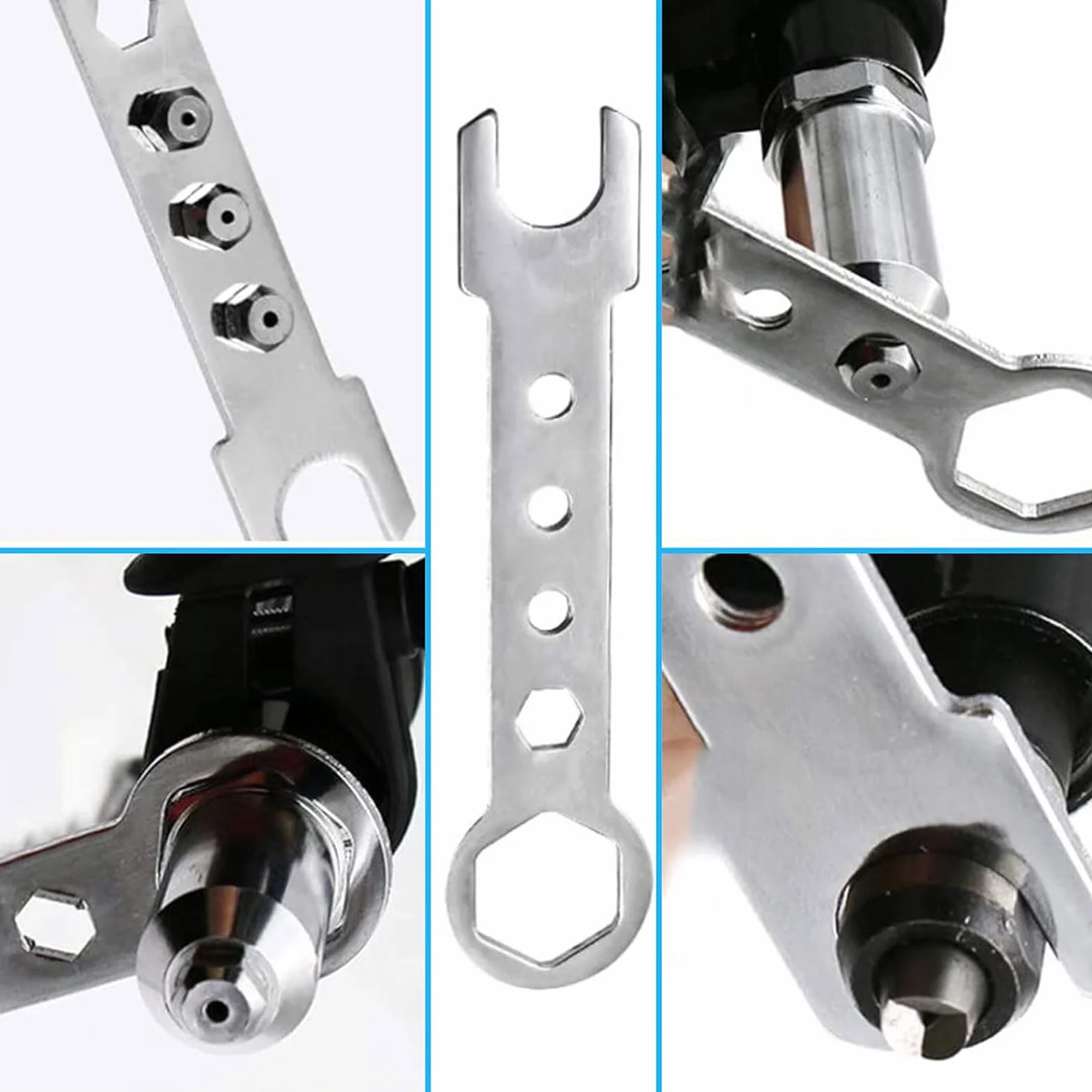 Remachadora eléctrica Binghe Remachadora, Adaptador de Pistola Remachadora, Remachadora para Taladro, Remachadora Bateria con Cabezal de Remache de diámetro 2.4/3.2/4.0/4,8 mm