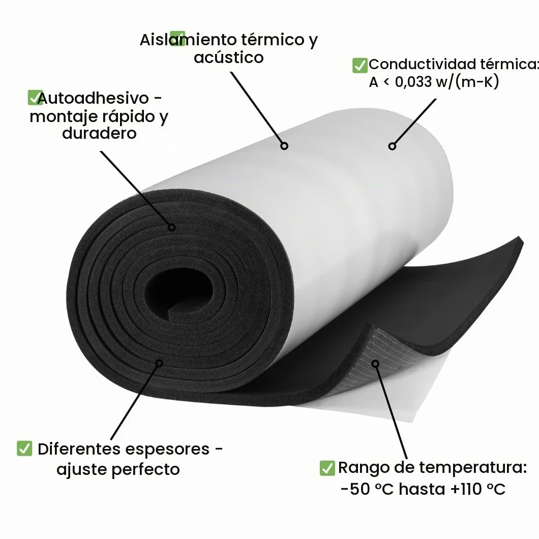 Armaflex AF 10 mm 50 cm x 1 m Estera aislante autoadhesiva para aislamiento térmico y frío de caucho