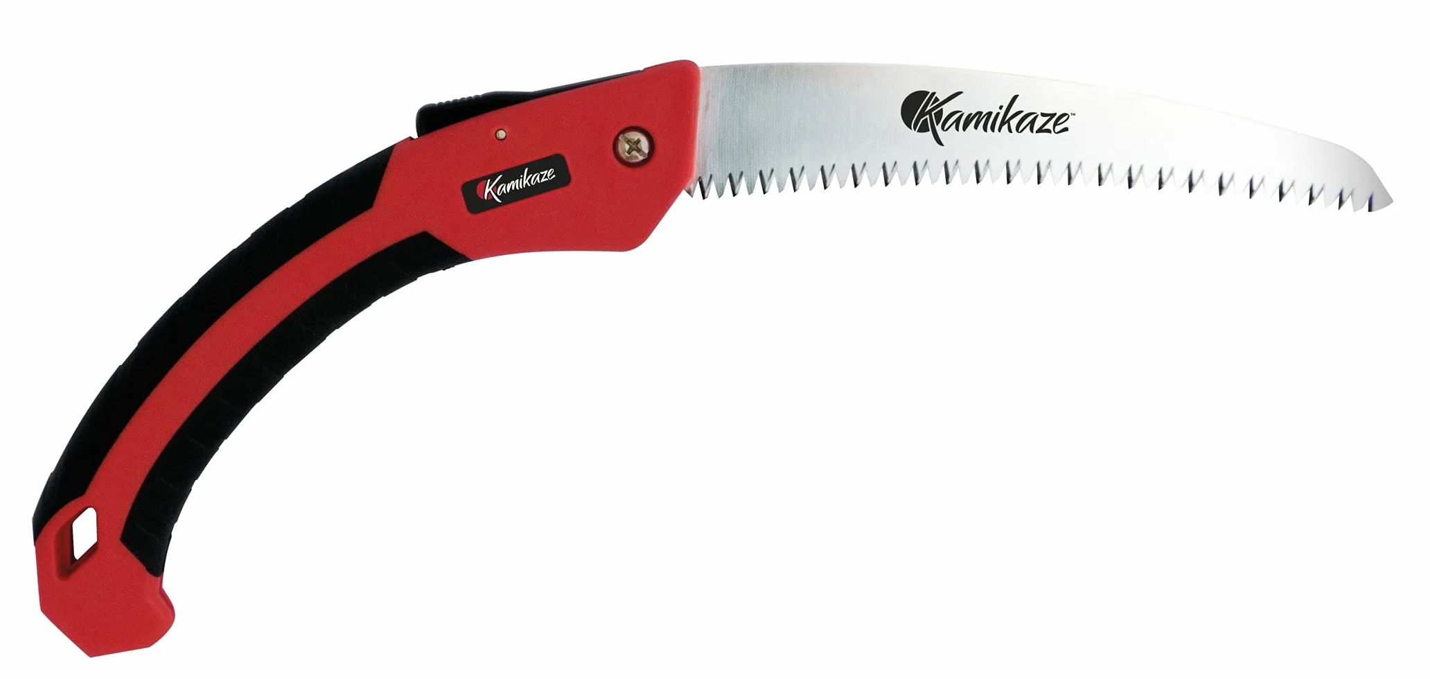 KAMIKAZE Serrucho de Poda Plegable C-180H, Sierra Curva de 180 mm con Dentado Japonés, Serrucho para Madera con Hoja de Acero SK-4 Rico en Carbono, Herramienta de Jardinería Profesional