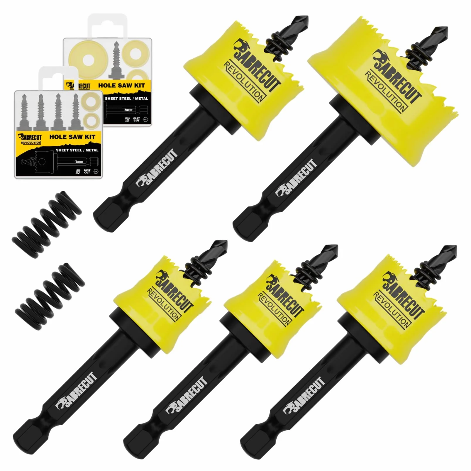 SabreCut 6pcs HSMK5A 16mm 20mm 22mm 25mm 32mm HSS M42 Cobalto Kit corona | M42 cobalt corte edges y progressive teeth proporcionan rápido, suave y duradero hole corte en sheet steel, madera y plástico