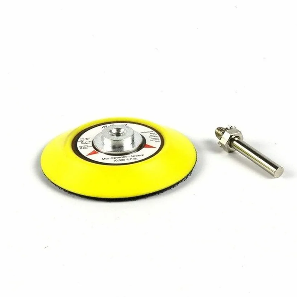 Kit de almohadillas de lijado de 75 mm con amortiguador de espuma suave, vástago de 6,35 mm para herramientas giratorias, amoladoras y taladros de hasta 10000 rpm, amarillo