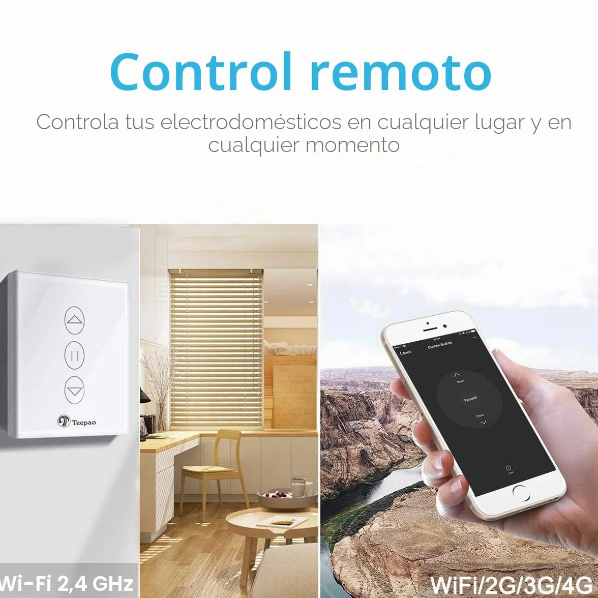 Interruptor de persiana inalámbrica, TEEKAR Smart Rolladen Temporizador compatible con Alexa Echo y Google Assistant, Alexa Persiana Interruptor de reloj para motor de persiana