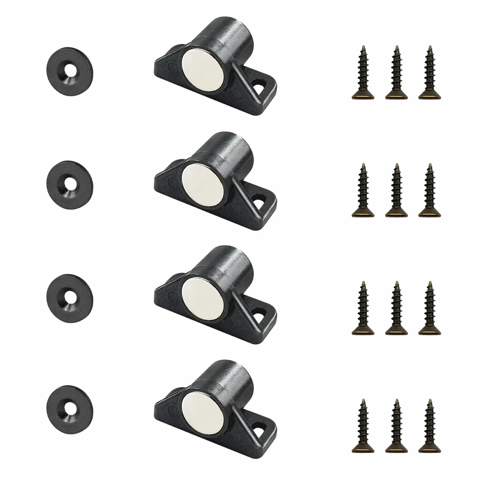 Imanes Puertas Armario 4 Piezas Negro Cierre Magnetico Para Puerta Pestillo Corredera