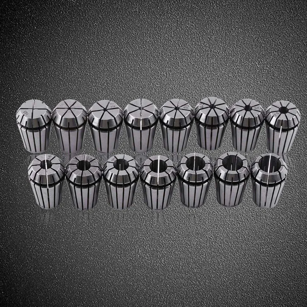 ER20 Collet Set, 15pcs Spring Collet Set Chuck Collet para herramienta de torno de fresado de grabado CNC 1-13mm