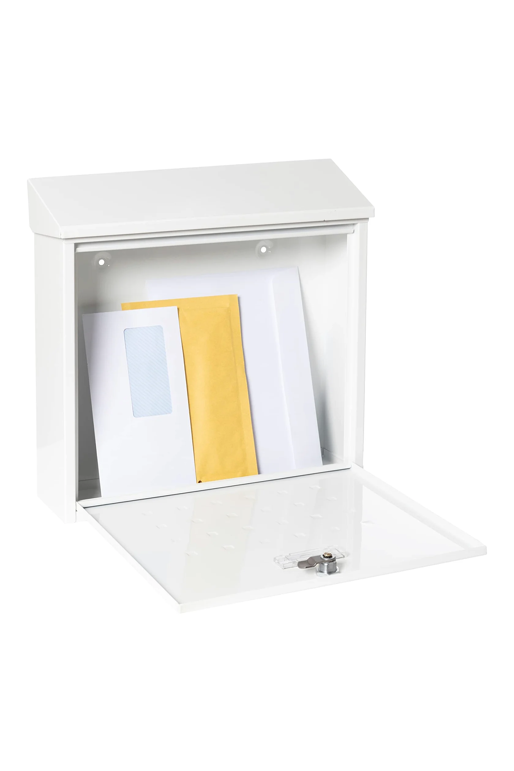 ARREGUI Premium Maxi E5611 Buzón Exterior de Acero, Tamaño L (Revistas, Sobres C4), Gran Capacidad, Buzón de Correo Individual, Buzón de Pared Grande, Antilluvia, Fácil de Instalar, Blanco