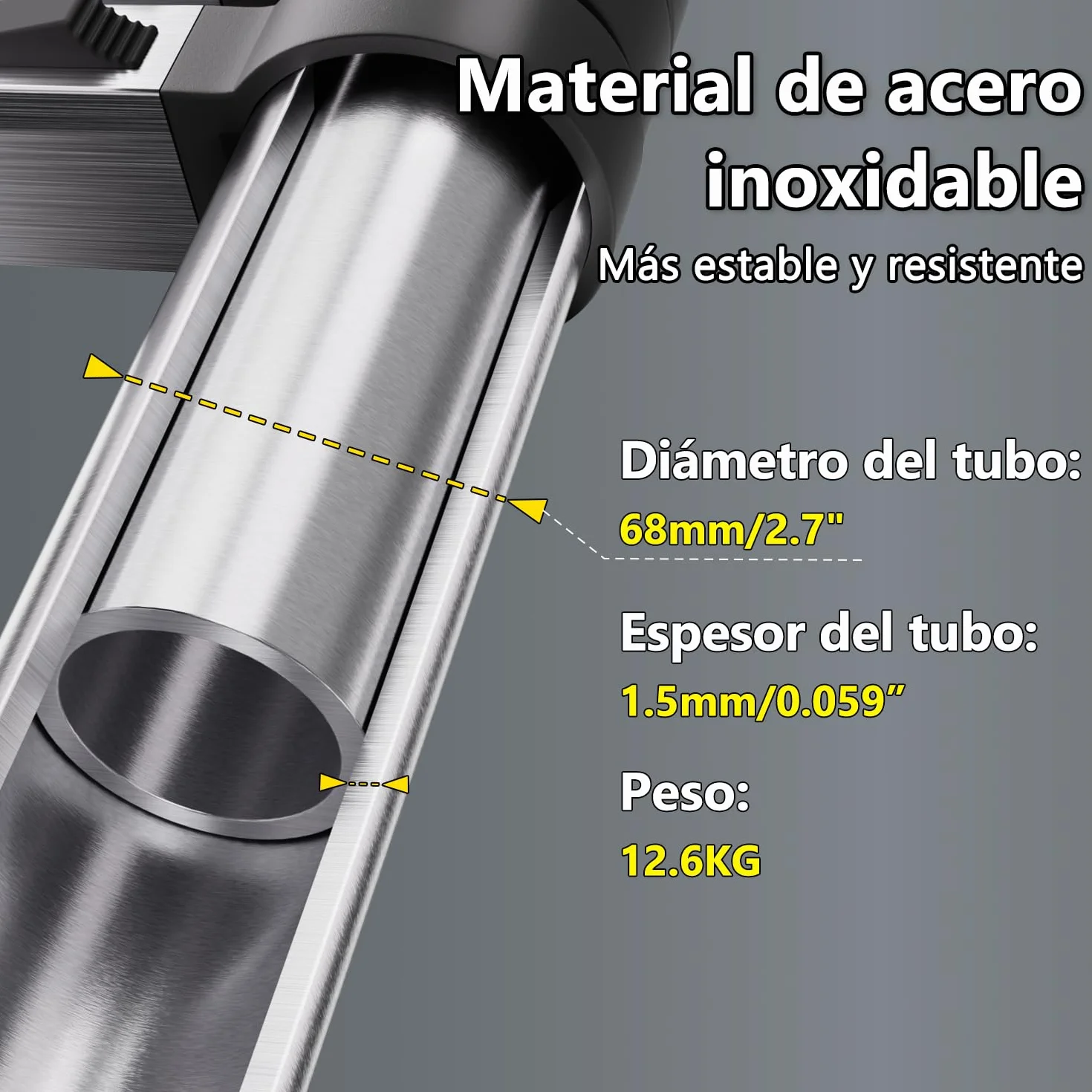 Escalera telescópica de Acero Inoxidable, 3,8m Escalera Extensible Portátil con Patas Antideslizantes, Ideal para áticos, techos, autocaravanas, decoración y Mantenimiento