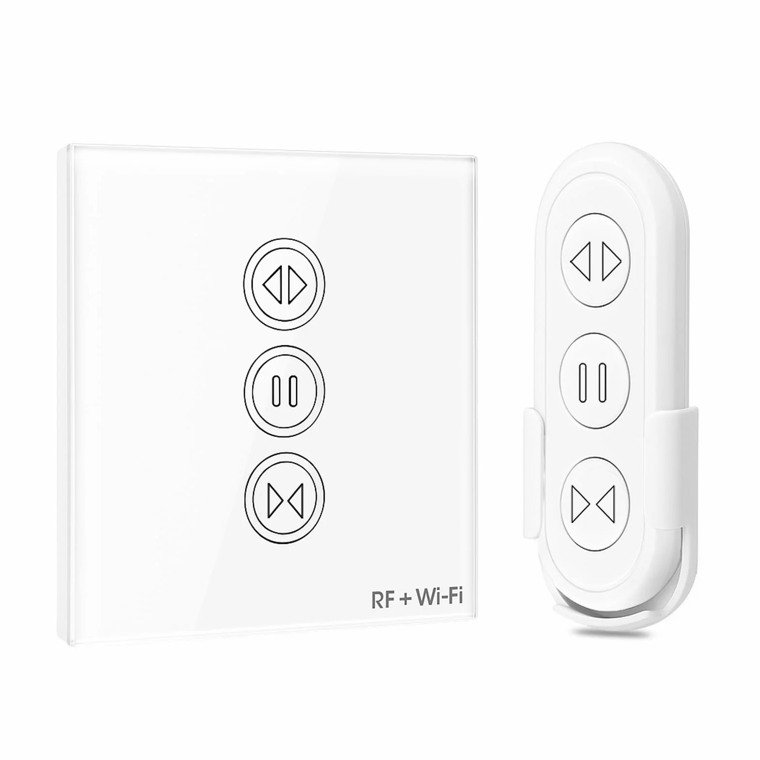 LoraTap Interruptor Persiana WiFi con Mando a Distancia RF, Interruptor Táctil de Pared para Cortina Eléctrica, Funciona con La Aplicación Smart Life, Compatible con Alexa y Google Home
