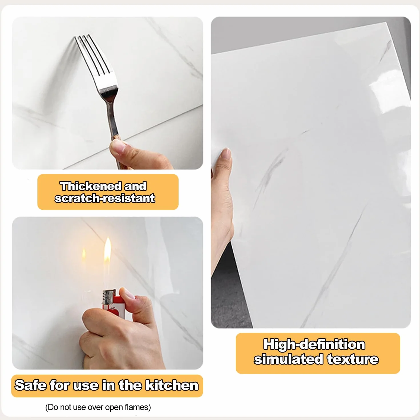 B,10 Piezas De Papel Tapiz De Mármol para Pelar Y Pegar Azulejos De Pared para Cocina Y Baño Calcomanías De Azulejos De Mármol A Prueba De Aceite Pegatina De Baño Decoración