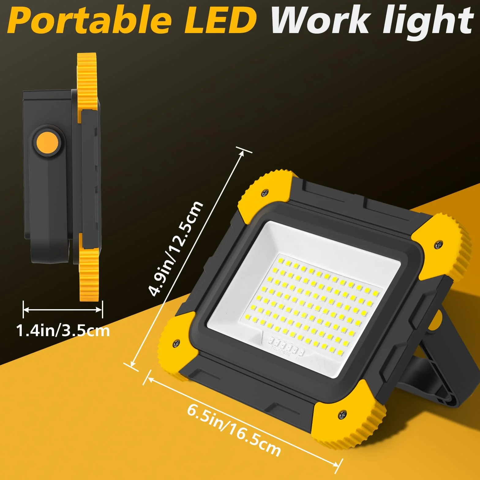 NATPOW Foco LED Recargable, Luz LED Trabajo Portátil con Baterías, 5 Modos Foco con Cable USB, Lámpara de Camping Magnético para Obras, Garaje, Taller Emergencia, 2 unidades