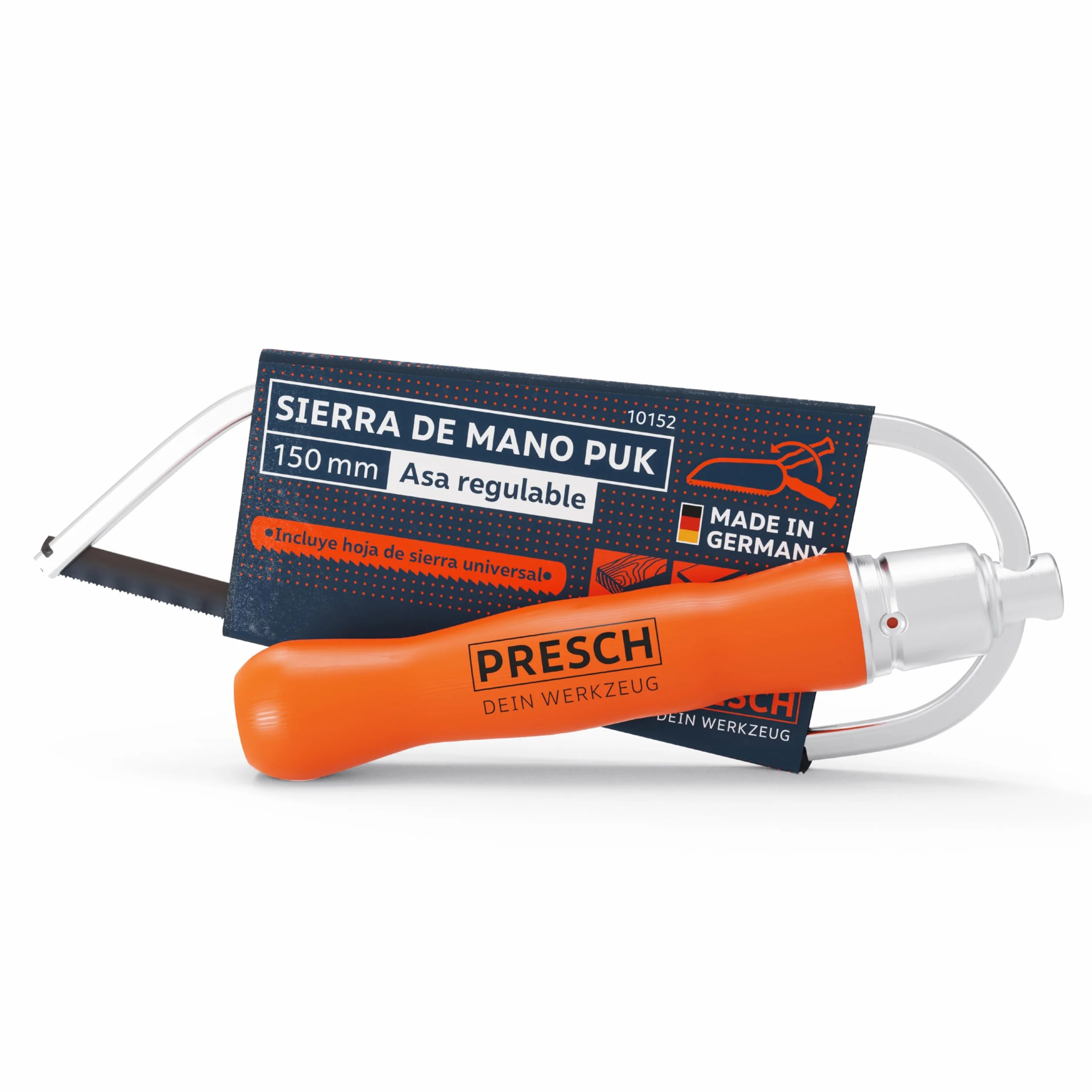 Presch Sierra de arco plegable PUK 150mm para metal no ferroso, plástico, aluminio, madera