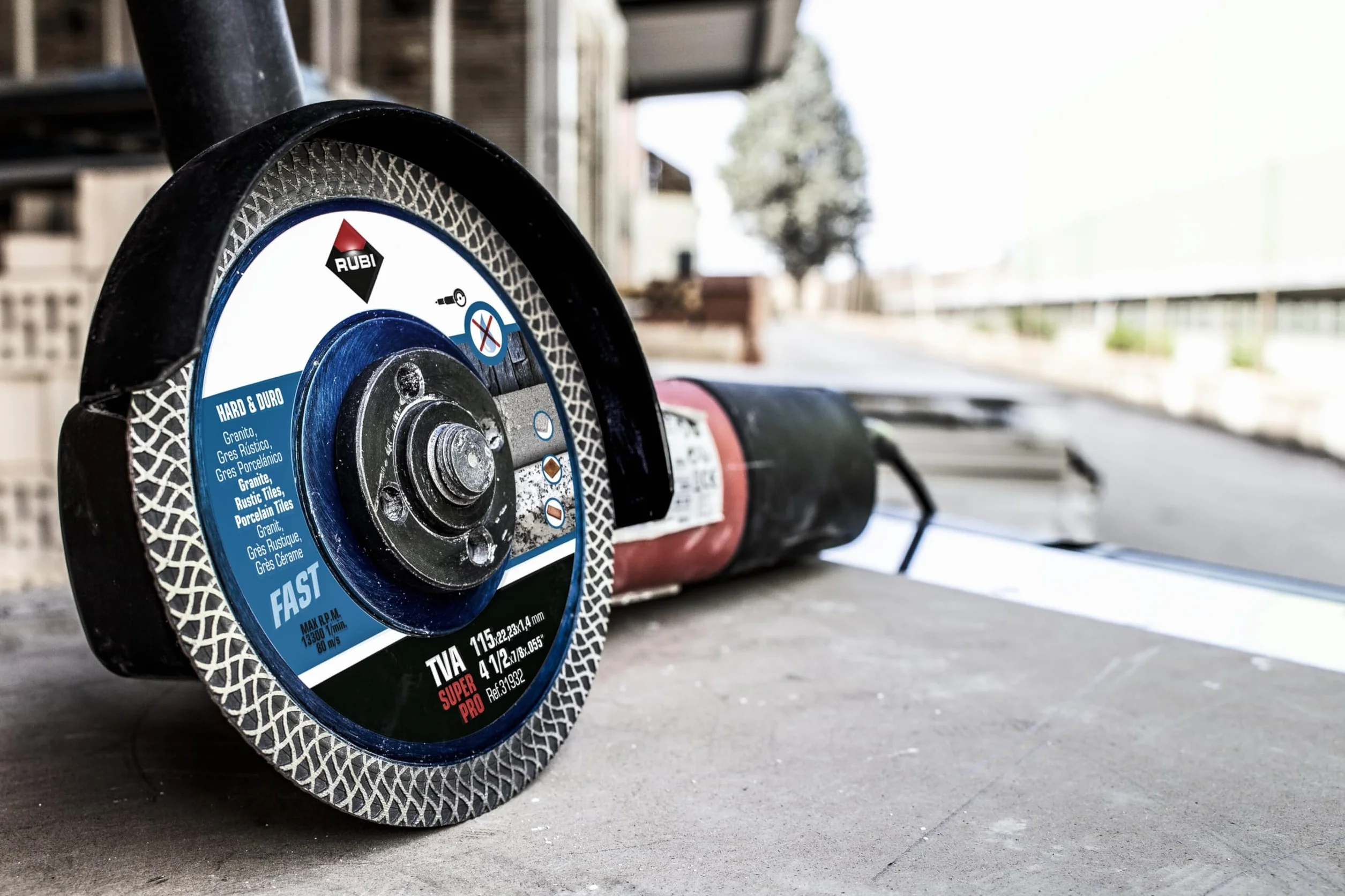 RUBI | Disco de Diamante para Porcelánico TURBO VIPER (TVA) | Disco para Amoladora de 125 mm para el Corte de Materiales con Espesores de >20 mm | Solo para Corte Recto