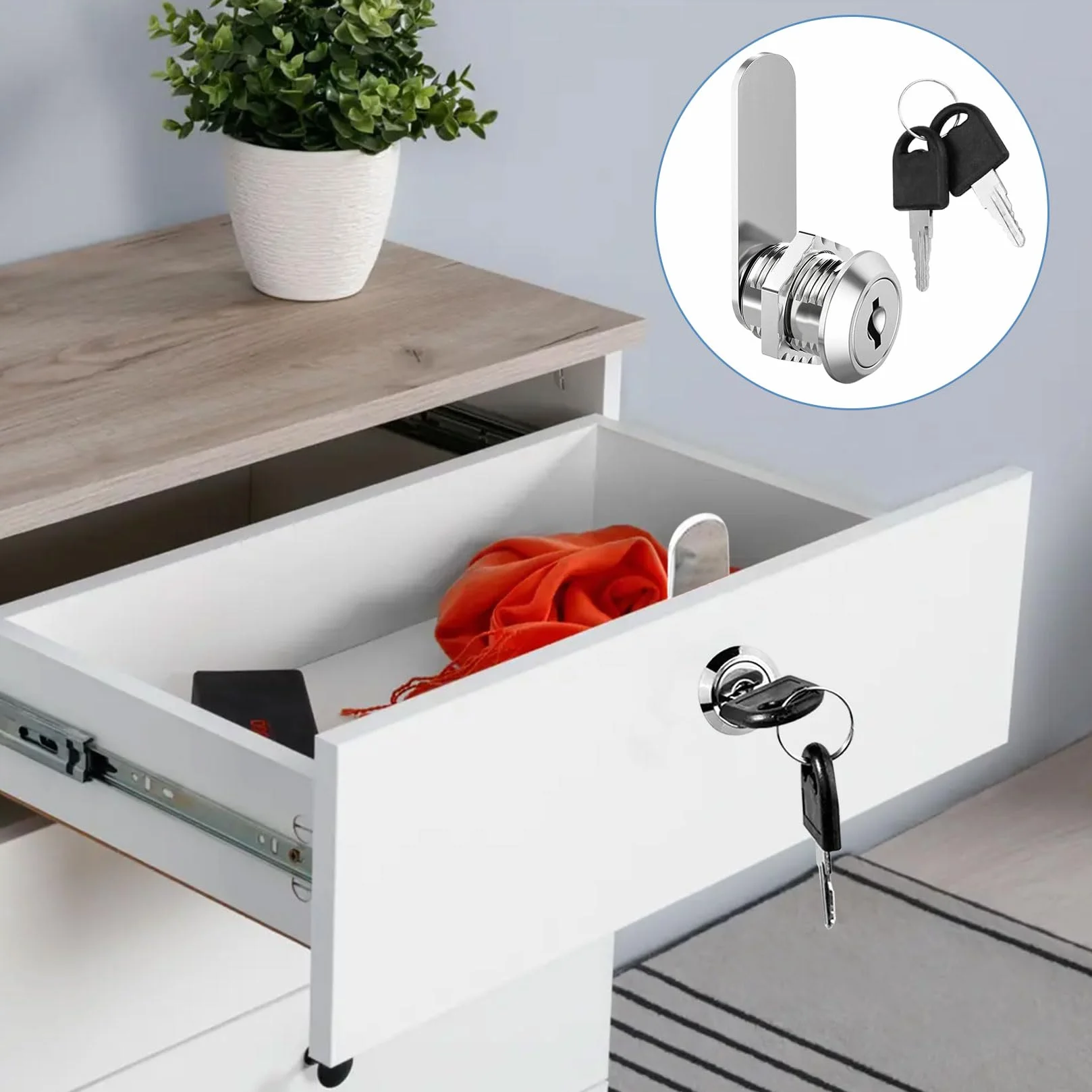 Cerradura Taquilla 20 mm 1 Llave Puerta 16 mm 10 Piezas