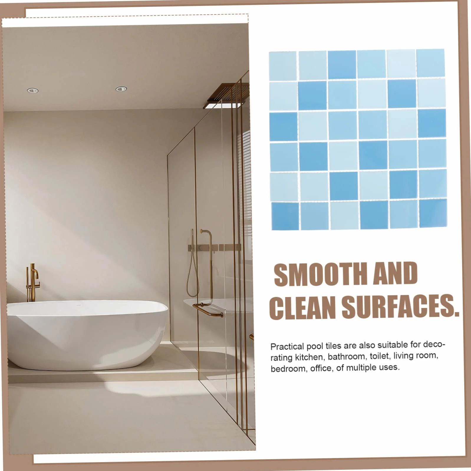 Azulejos de Cerámica para Piscina 30x30 cm Azul Claro Mosaico Decorativo Resistente Exteriores 1 M²
