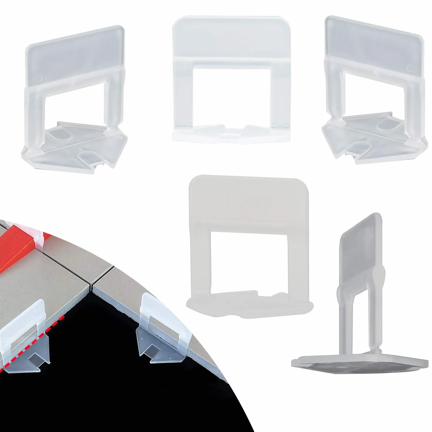EXLECO Kit Nivelación de Azulejos 600 Espaciadores de 2 mm para grandes forma plazo de azulejos instalación 3-12 mm, Sistema Nivelación de Baldosas Accessiones