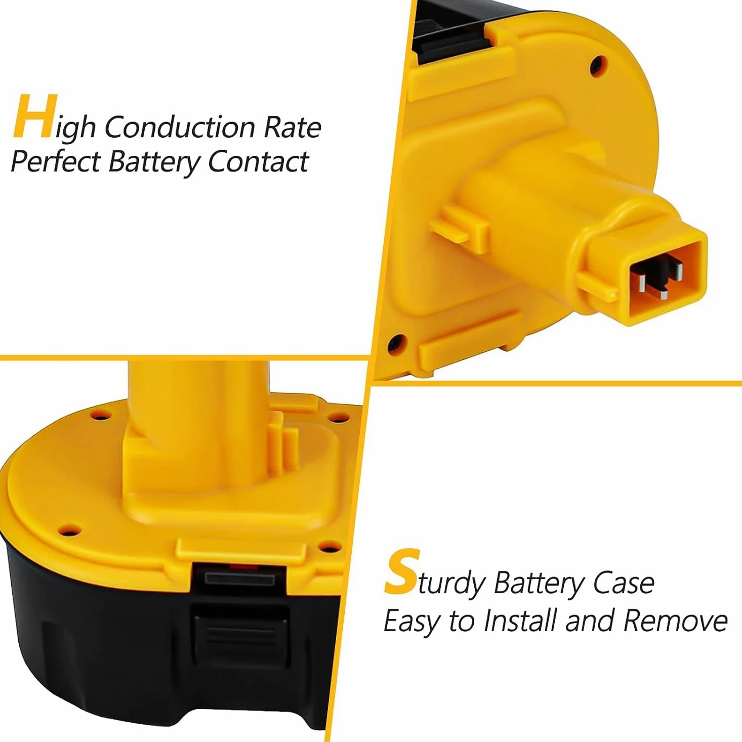 2X Exemoro 18V 4.5Ah NI-MH batería de Repuesto Herramienta batería para Dewalt DC9096 DE9039 DE9095 DE9096 DE9098 DE9503 DW9095 DW9096 DW9098 (Rojo)