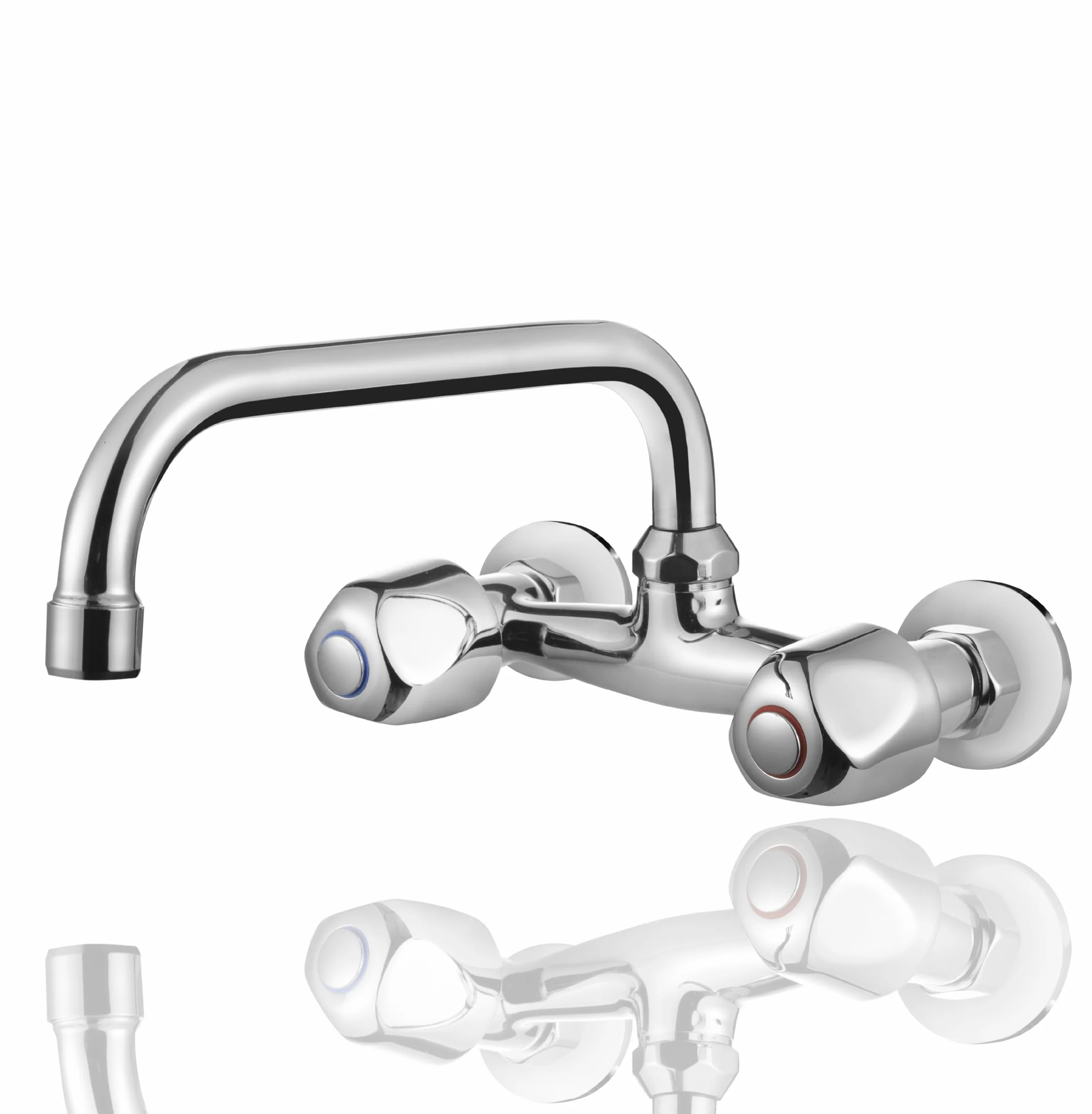 Batería de Fregadero Horizontal Empotrada en Pared, Acabado Cromado