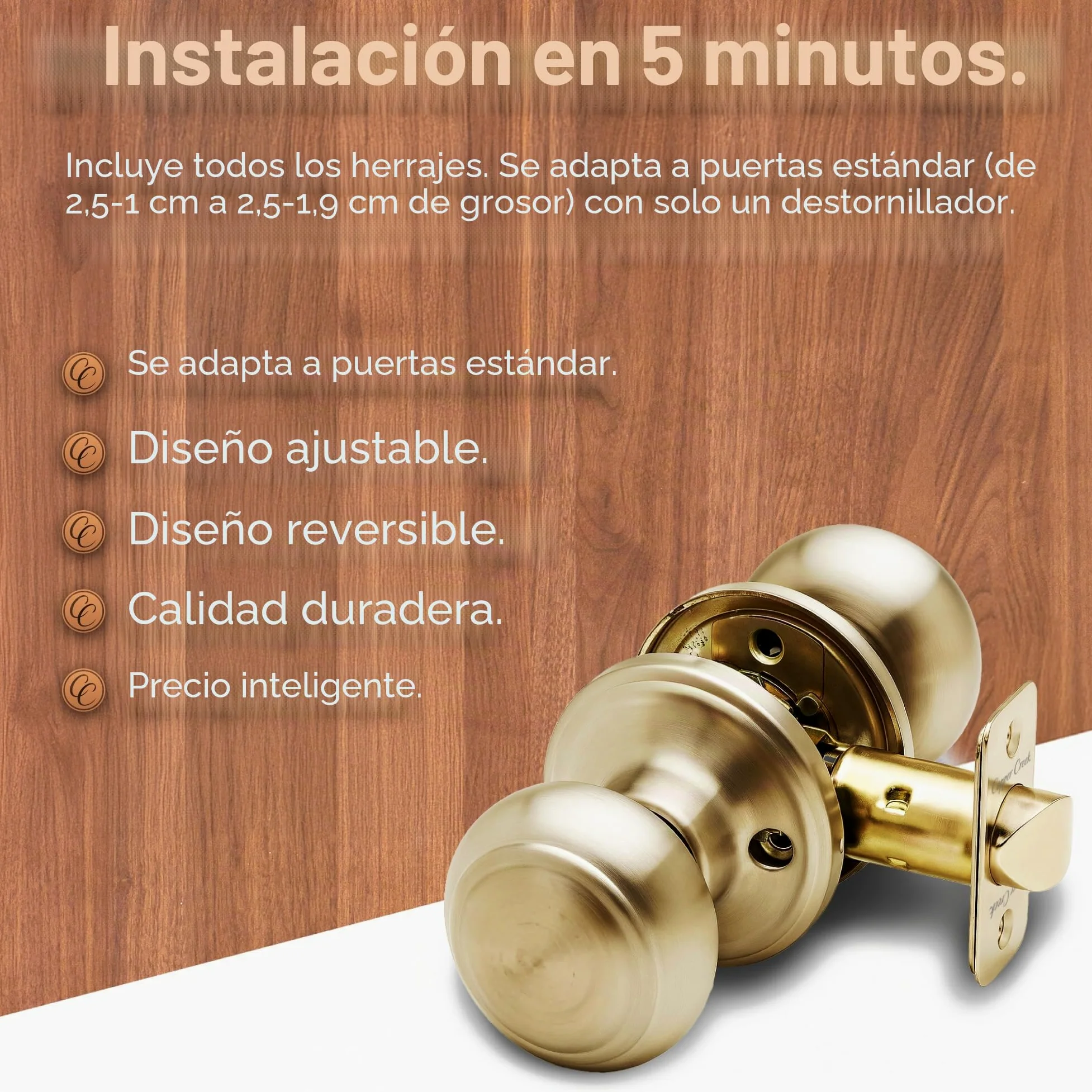 Copper Creek CK2020PB Pomo Colonial, Latón Pulido, 1 Count (Pack of 1)