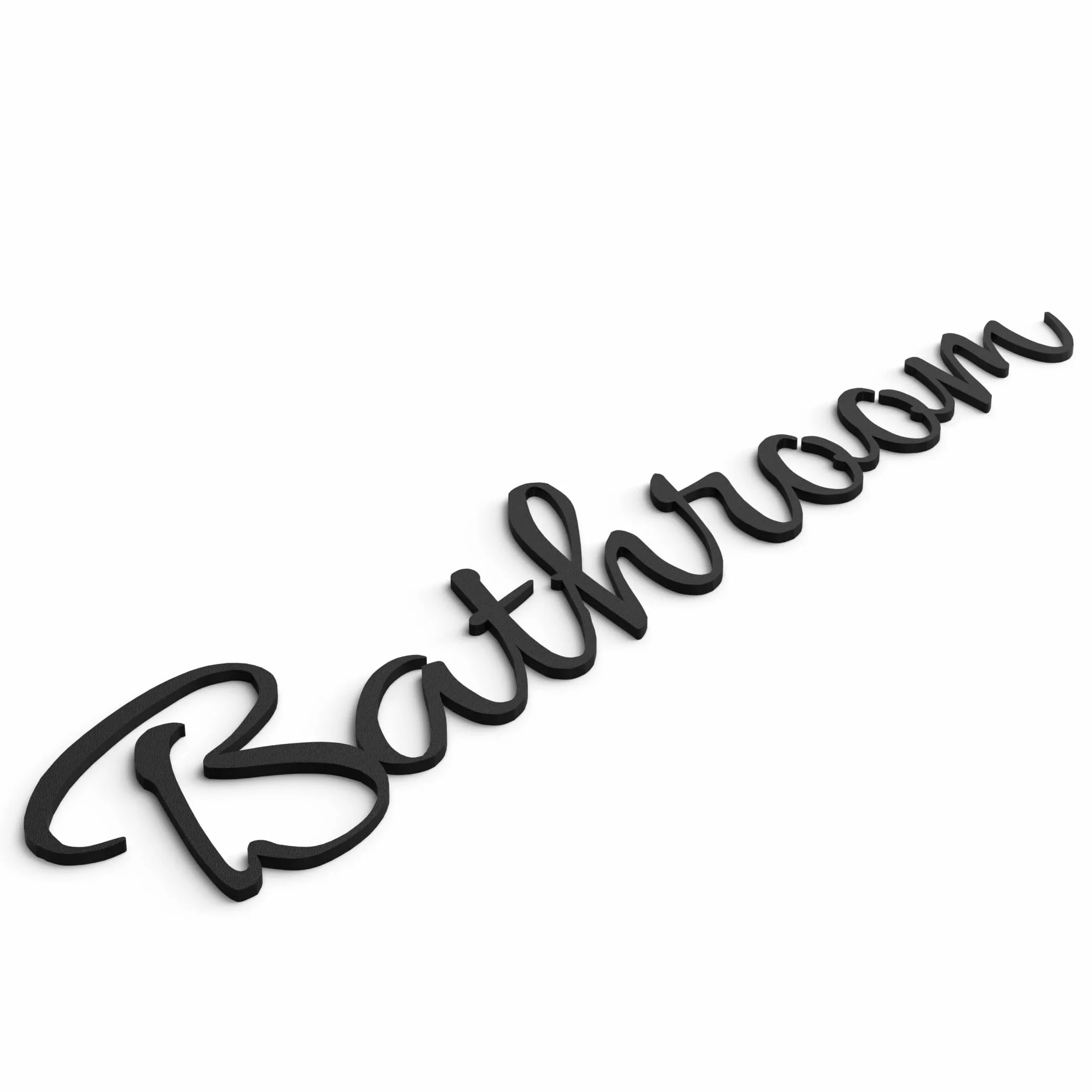 Bathroom - Cartel autoadhesivo para puerta de baño, color negro