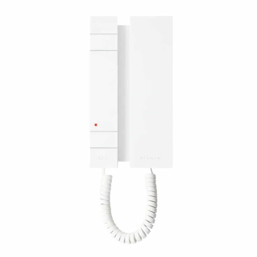 Comelit Interfono serie MINI, con 2 pulsadores, sistema simplebus 2H. Compatible solo con audio
