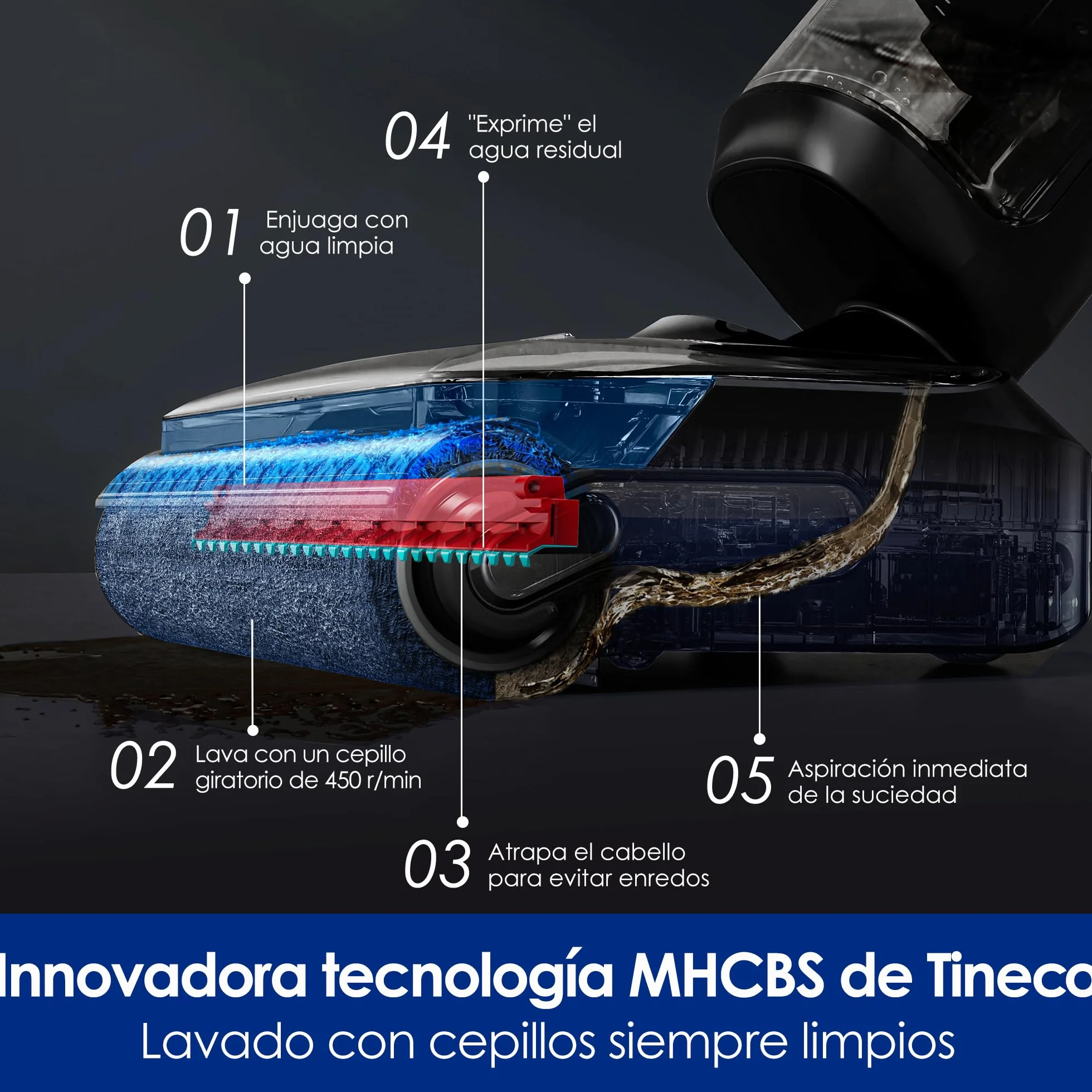 Tineco Floor One S7 Stretch Ultra Aspiradora inalámbrica en seco y húmedo 21.000 Pa 50 Minutos Autonomía Autolimpieza FlashDry 85°C
