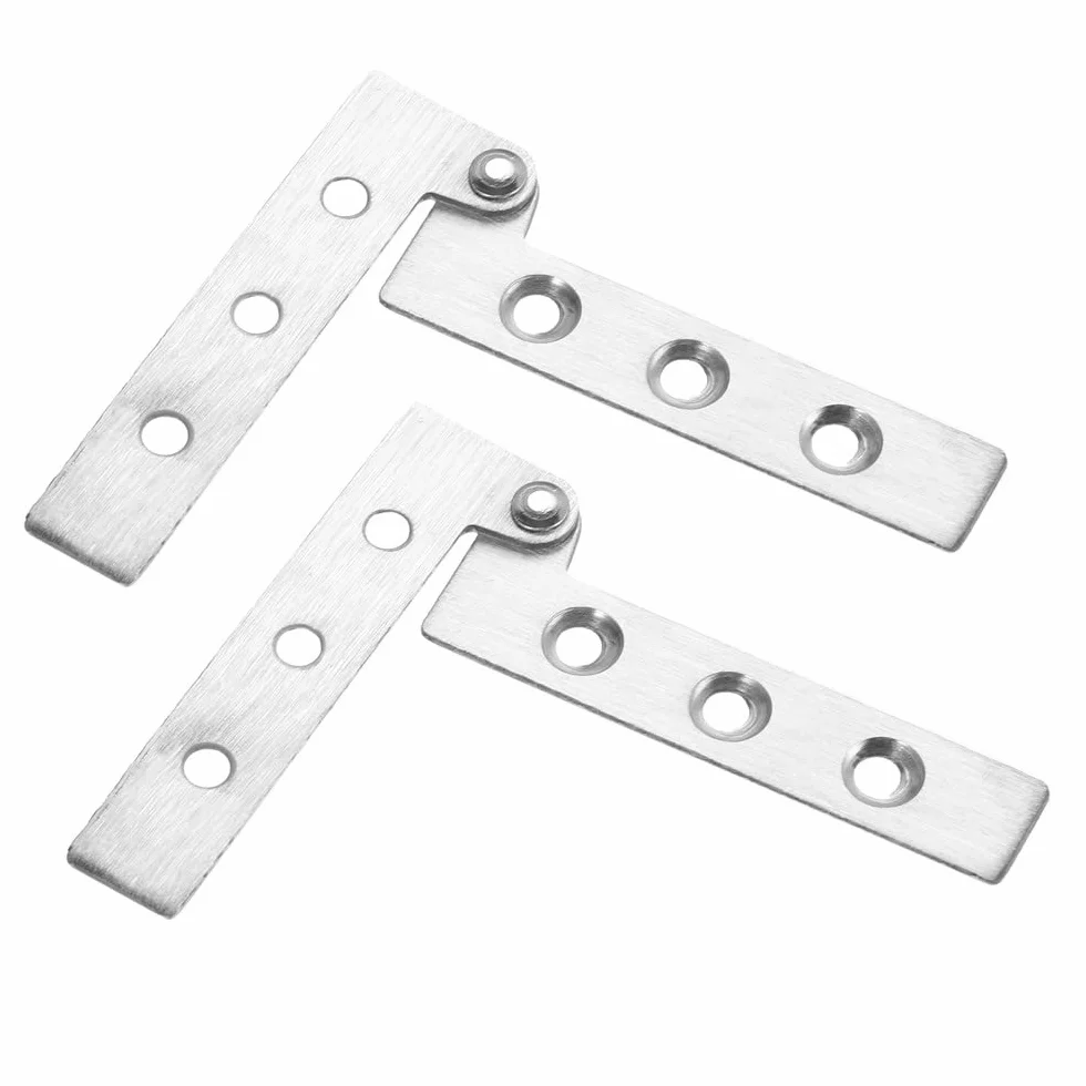 4 Bisagras Pivotantes Ocultas de 360° para Puerta - Bisagra de 7 Formas, Acero Inoxidable - Accesorios de Pantalla de Armario, 100 mm