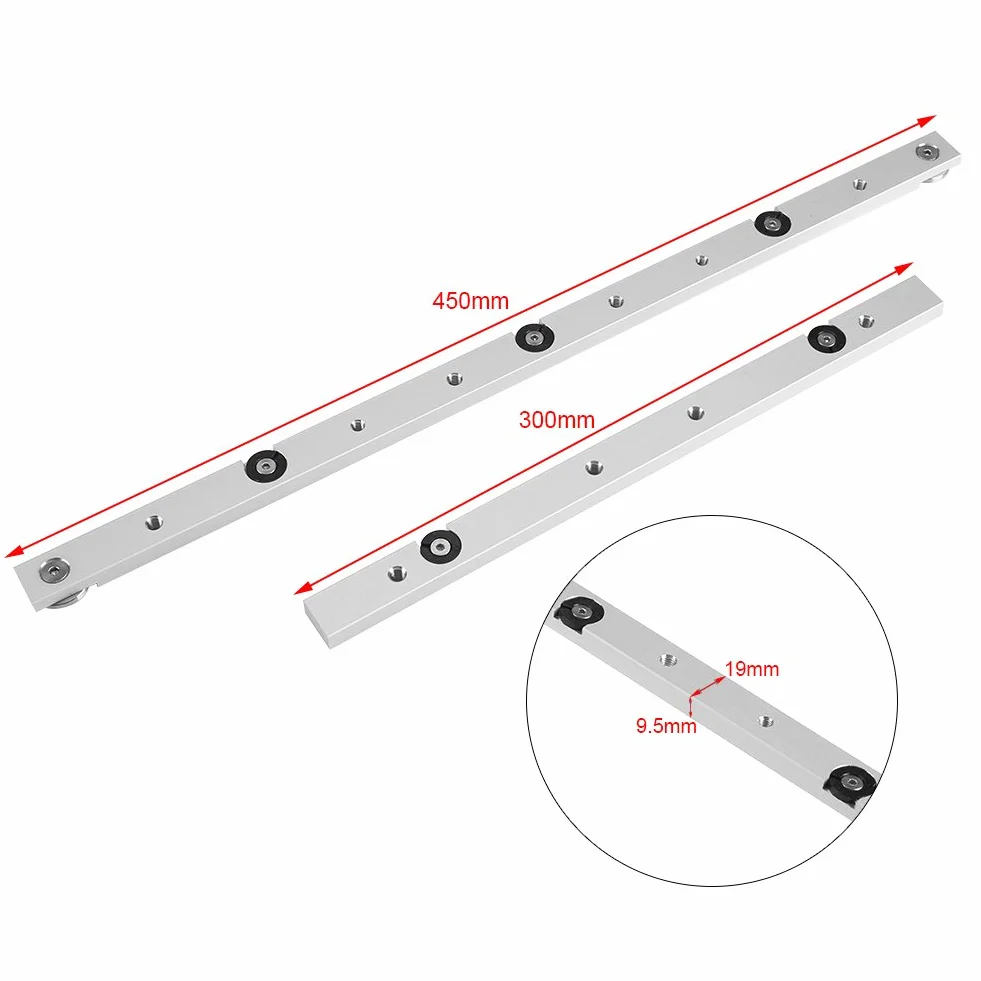 Fdit Barra de Inglete de Aleación de Aluminio Barra de Inglete Barra de Calibre Bar Sierra Herramienta de Trabajo de Madera de Varilla(450mm)