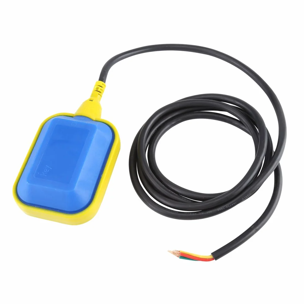 Interruptor de Flotador para Control de Nivel de Agua con Cable Sensor Regulador Líquido para Bomba Rectangular Flotante(2m)