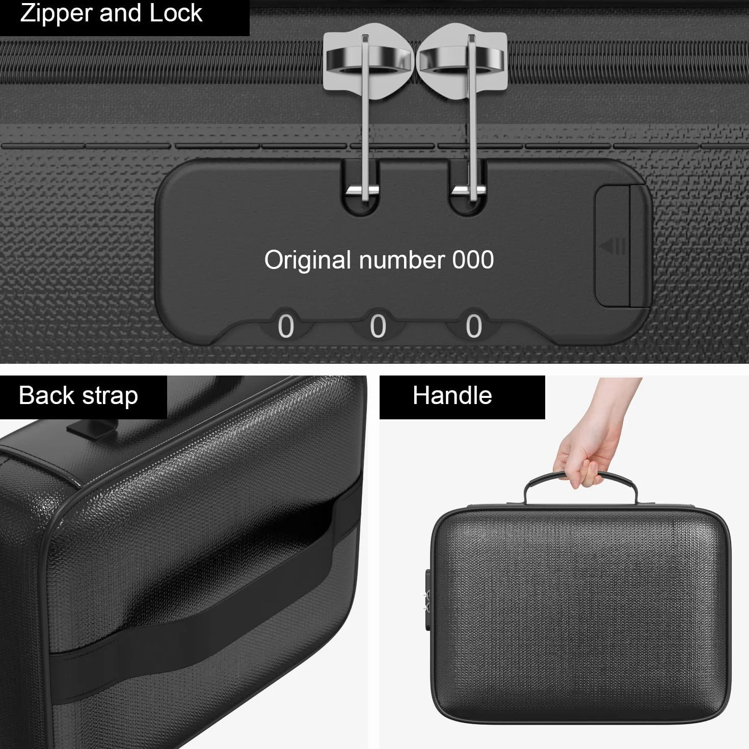 QNIGLO Caja Fuerte Ignífuga con Cerradura, bolsa organizador impermeable, Tarjeta, Certificado Importante con Bolsa Organizadora de Varias capas, bolsa de documentos para el hogar oficina viajes