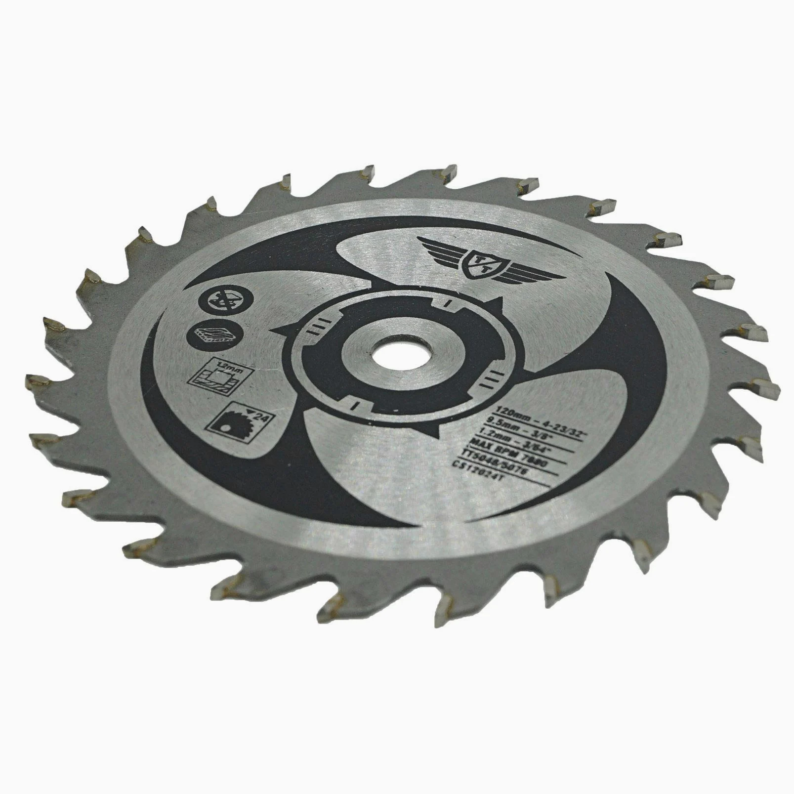 4 x TopsTools CSK115_4 115mm 120mm 24T 44T 60T Hojas de sierra HSS de diamante de 9,5mm de diámetro compatibles con Worx WorxSaw XL Worx WX427 WX429 WX437 WX439 WX531 400W 700W