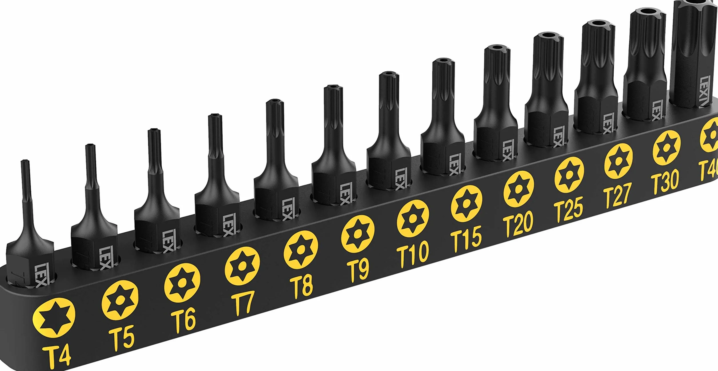 LEXIVON Acoplamiento de TORNILLO Torx aprueba de manipulación, Set de Acero con Aleación Premium S2 de estrella de seguridad de 13 piezas, T4 - T40 CNC de precisión mecanizado (LX-301)