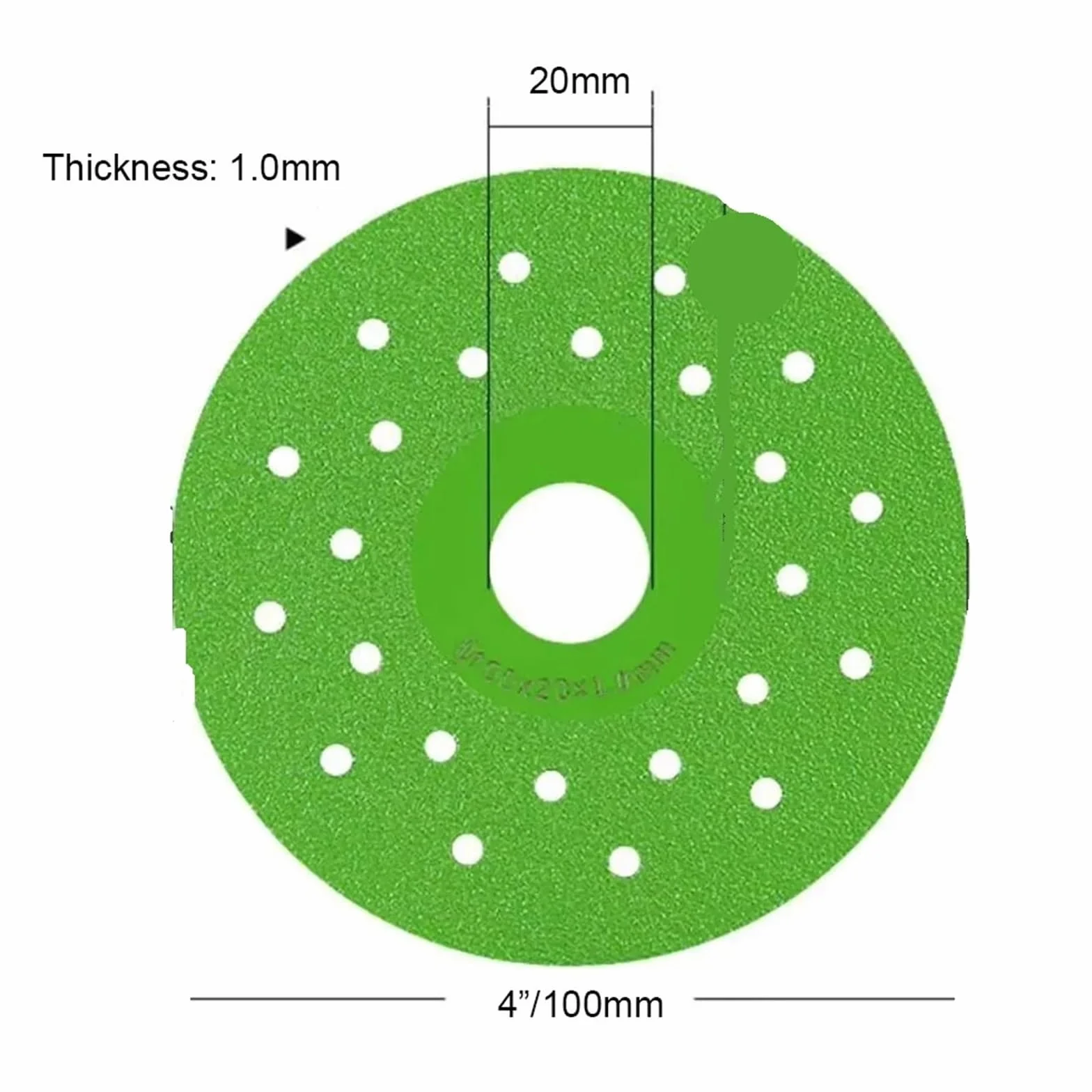 Disco de corte para porcelana, Disco abrasivo de diamante 4 pulgadas, 5 uds., verde for losa roca, azulejo, porcelana, cerámica, vidrio, granito