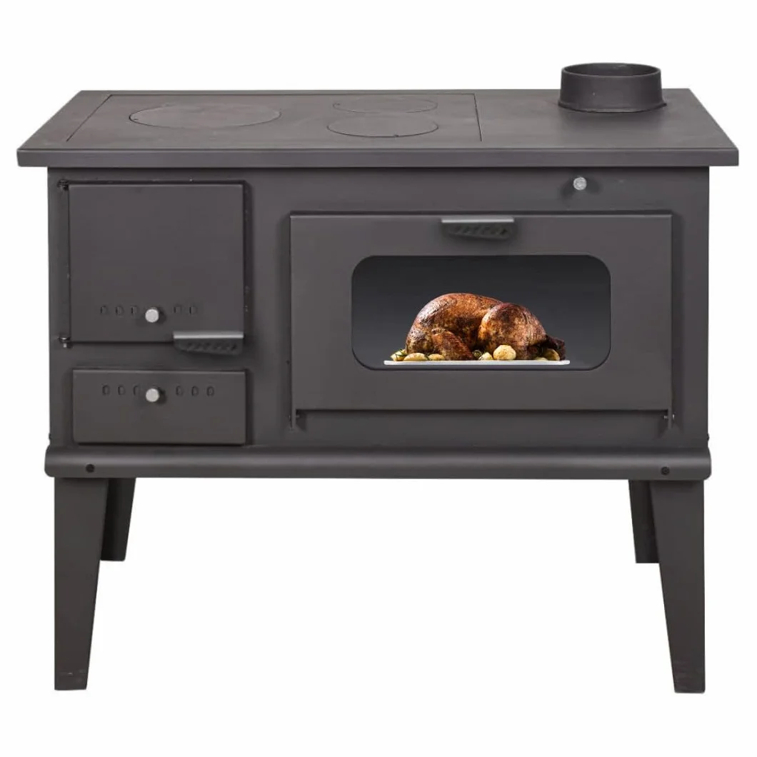 BALKAN ENERGY Cocina de leña de Metal 4014 7.9 kW Grafito Negro