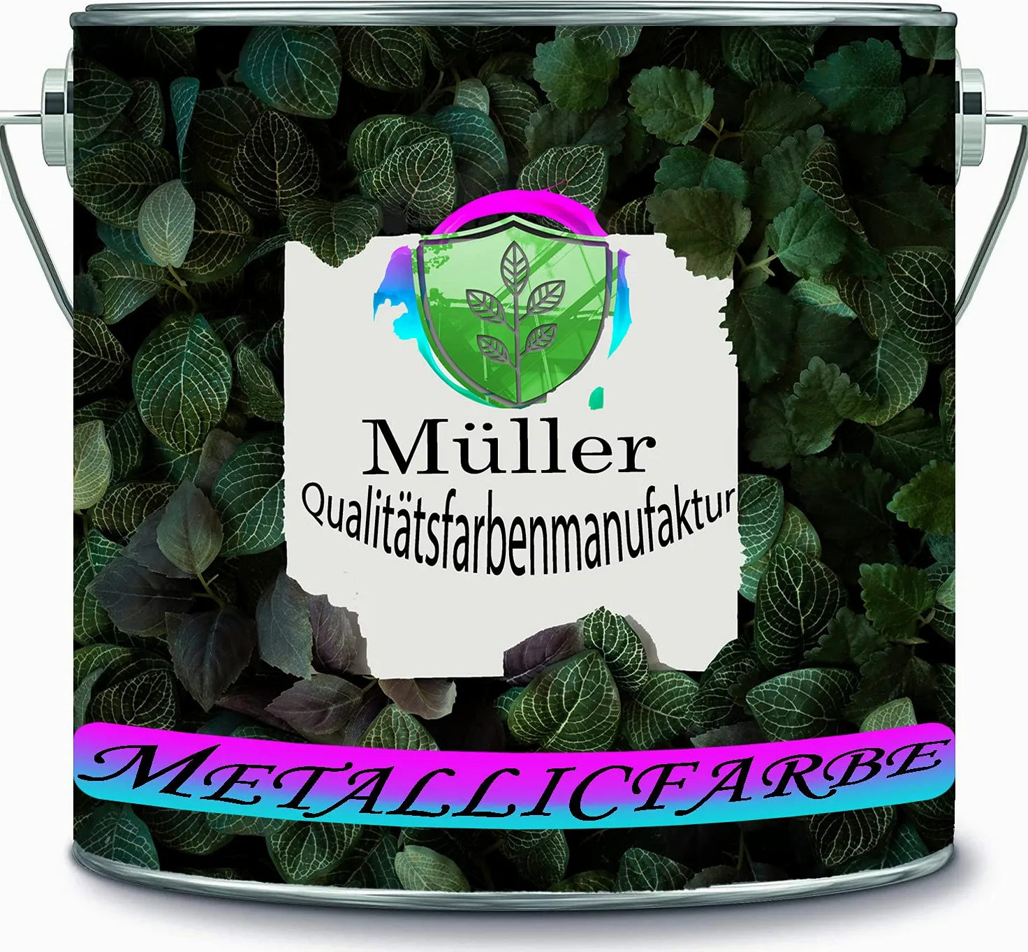 Pintura metálica multicolor, lavable, difusa, pintura para paredes interiores en muchos colores exclusivos de alta calidad (2 l, plata)