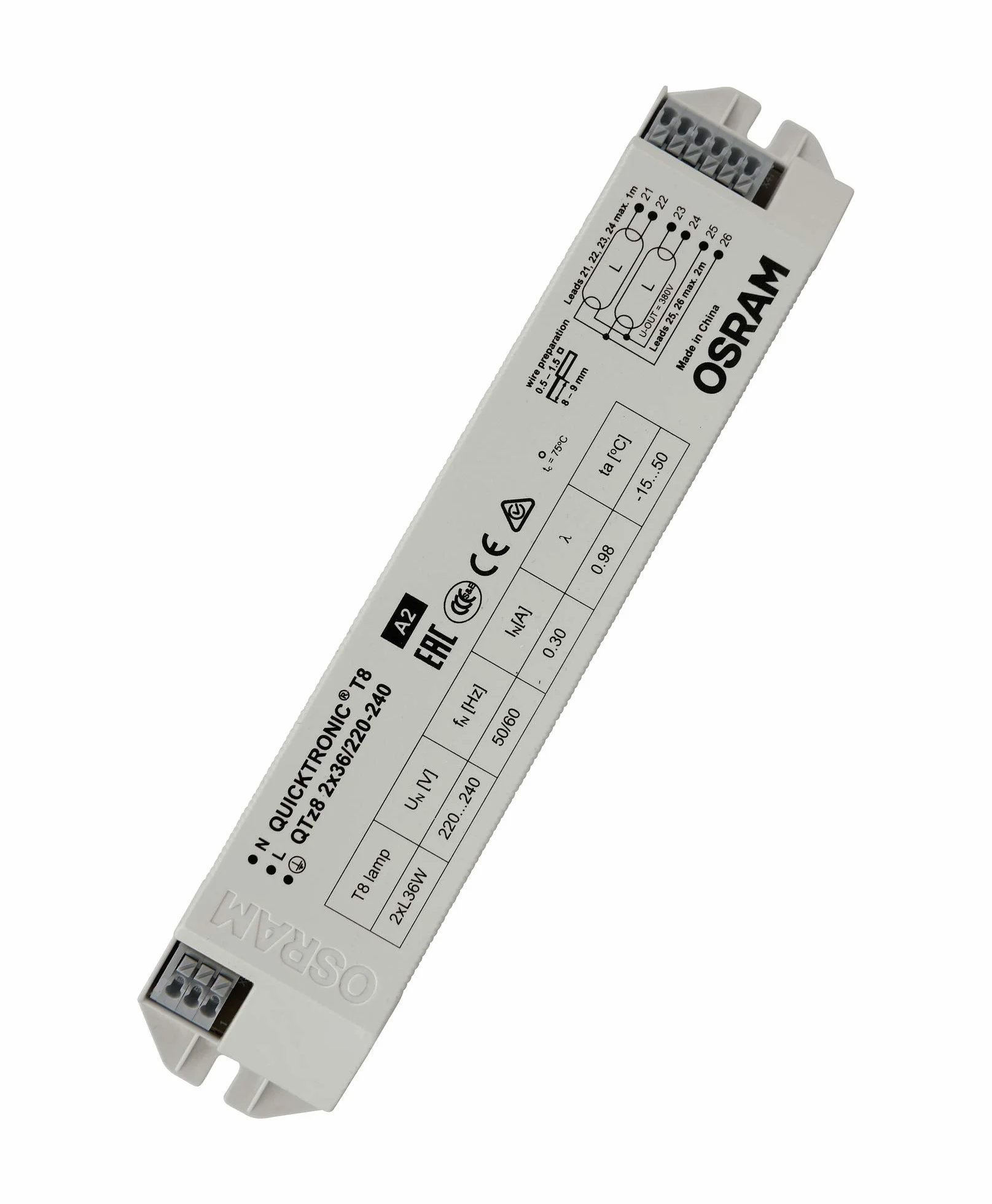 Osram Lamps Balasto Electrónico, Quicktronic QTz8, LL/KLL non-DIM, QTZ8 2X36/220-240