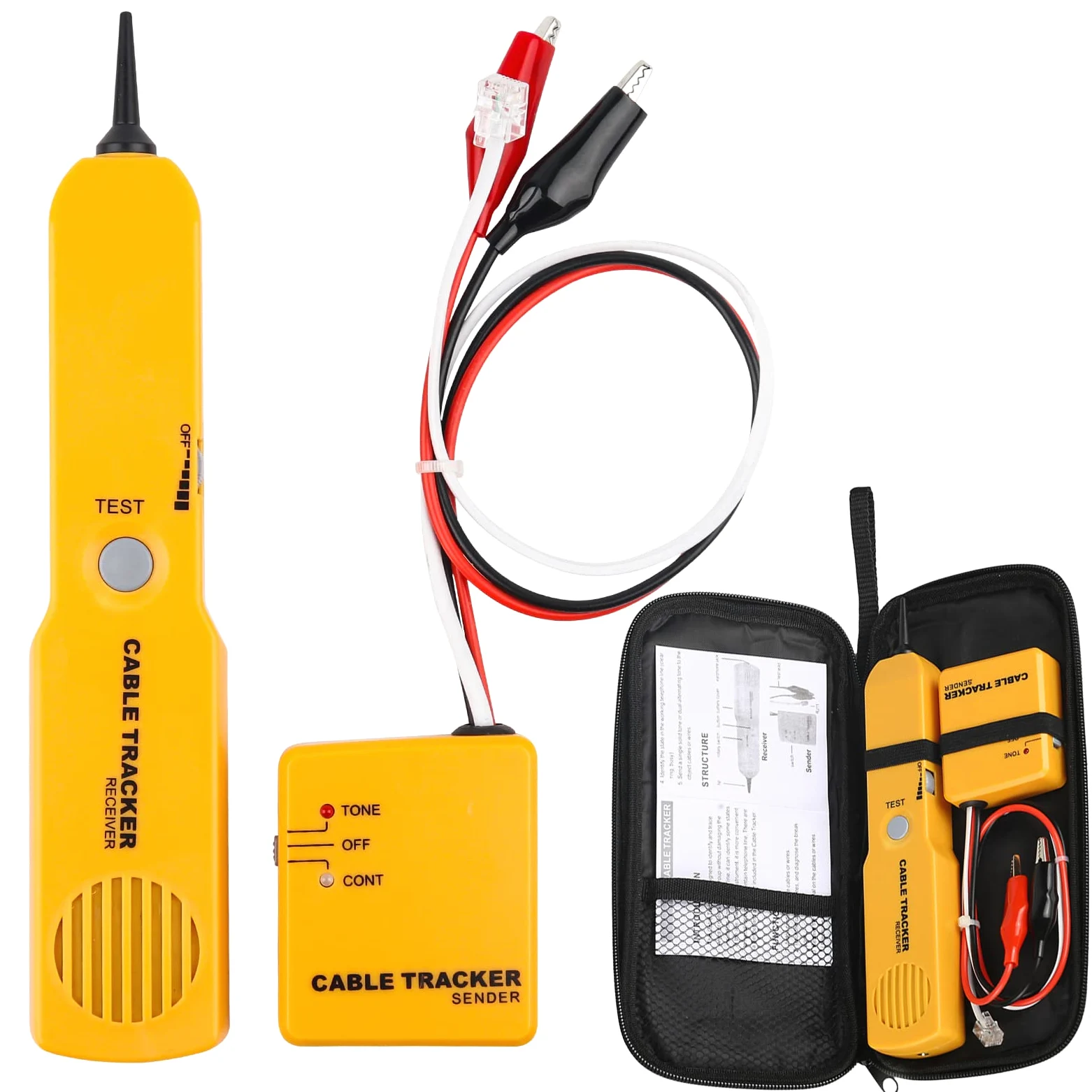 Probador de Circuito y Trazador de Cables, Generador de Tono, Probador de Cable de Red Enchufe RJ-11, Búsqueda y Localización, Continuidad del Circuito de Prueba