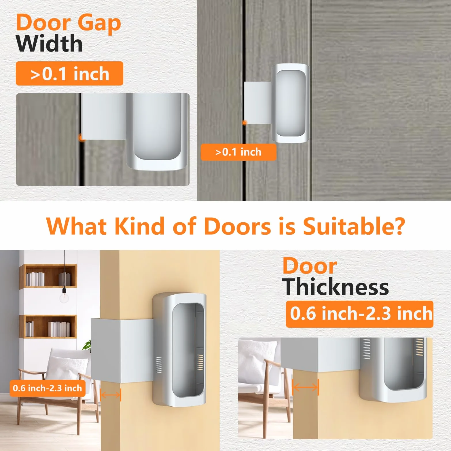 Soporte antirrobo para timbre de video, soporte para puerta de timbre sin perforación, compatible con timbre de video 1/2/3/4/(versión 2020)/timbre de batería Plus/Pro para casas, apartamentos,