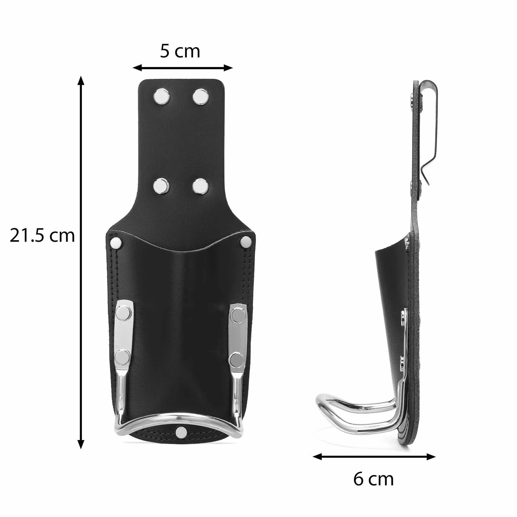Soporte para martillo de piel auténtica para cinturón, correa para martillo, práctico cinturón de herramientas para martillo, soporte para hacha, funda para cuchillo para cinturón (negro)