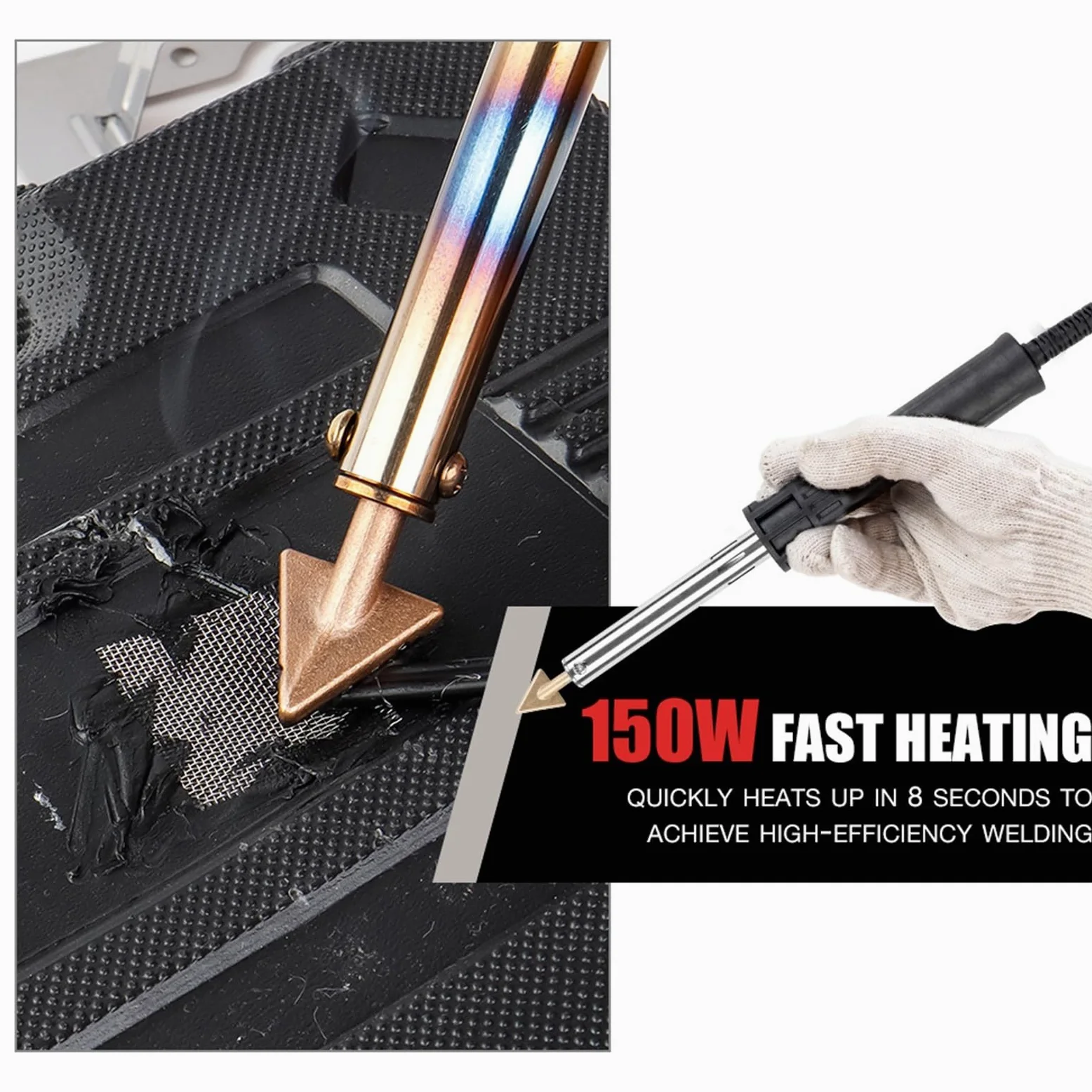 Plástico Soldadura Máquina Kit de soldador para reparación de parachoques de coche de 50 W/150 W,máquina de soldar plástico con PP, PE, PVC y ABS.(50W SET)