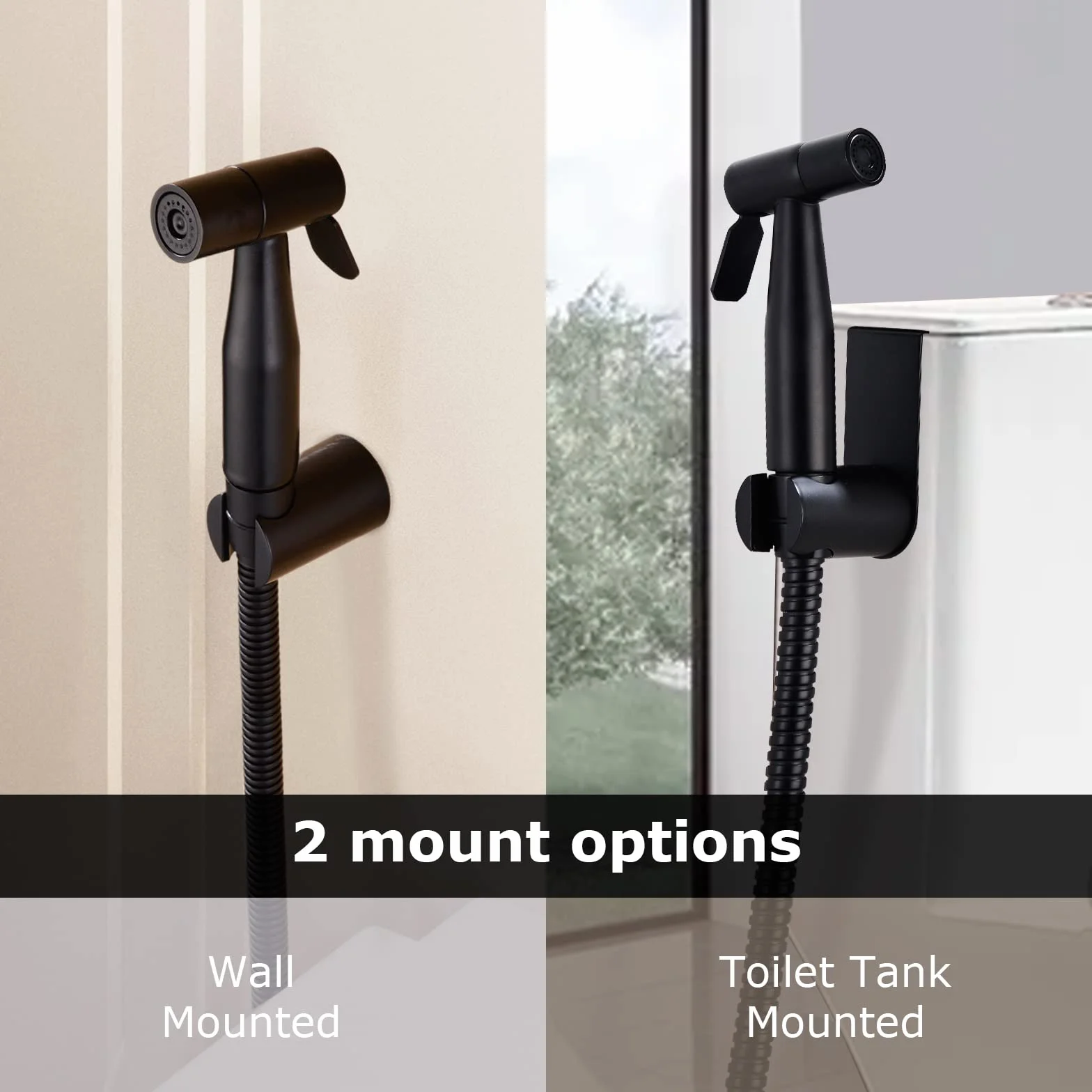 [LOSCHEN] Bidé de pared Kit de pulverización para inodoro, pulverizador de mano WC accesorio de acero inoxidable para mascotas Baño/Higiene Personal/Baño (Negro)