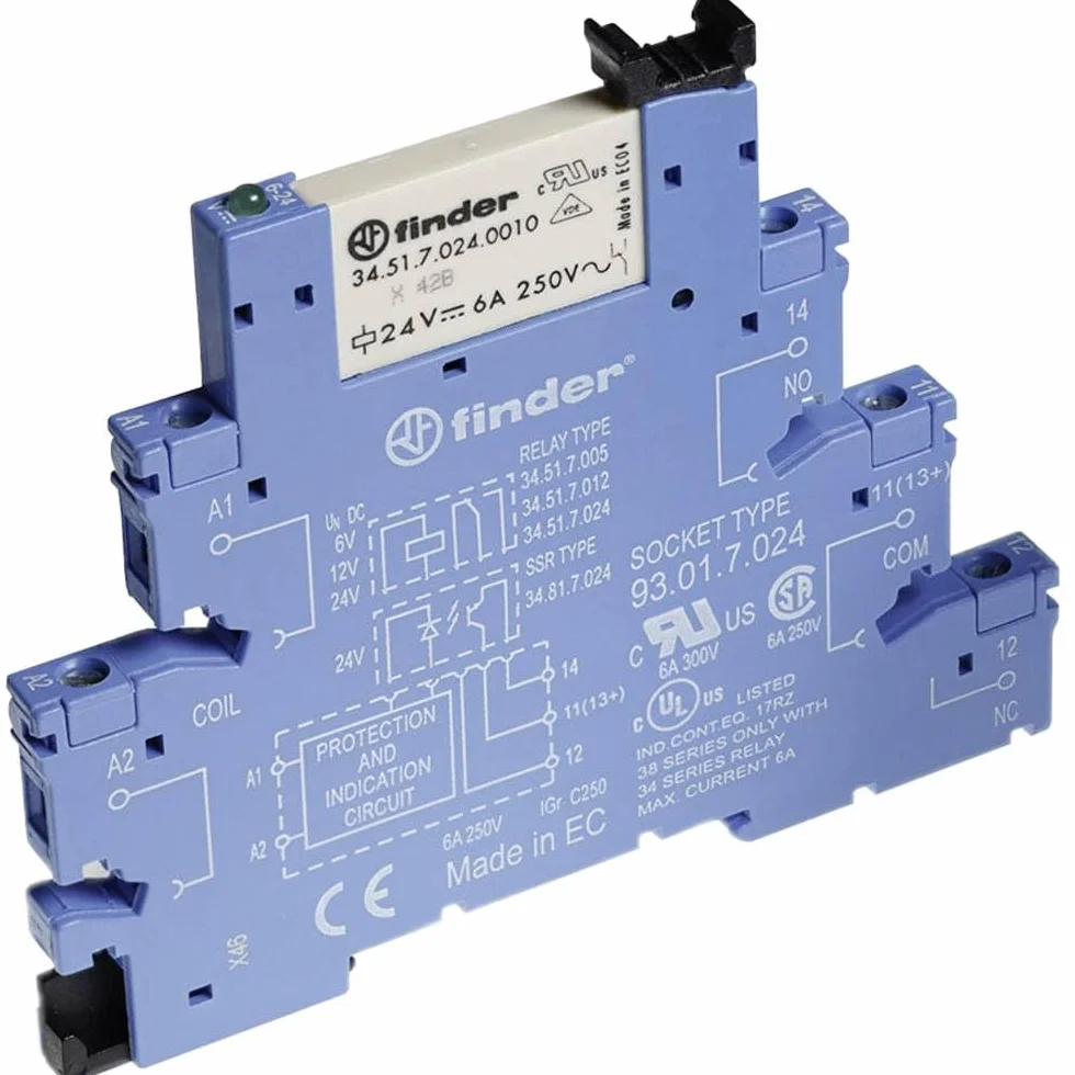 Finder serie 38 - Módulo rele muelle conmutado 24vac/corriente continua