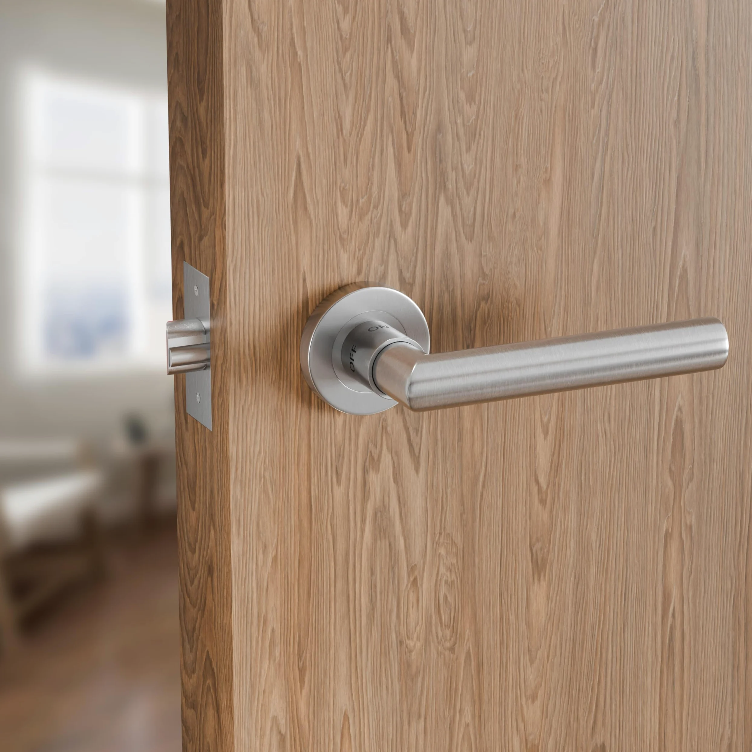 Diseño especial, manija giratoria para bloquear y desbloquear, juego de cerradura para puerta de dormitorio, manija de palanca para puerta de embutir (Z02-103-BK)