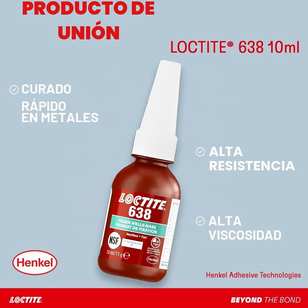 LOCTITE 638, adhesivo de alta resistencia para uniones eje-cubo