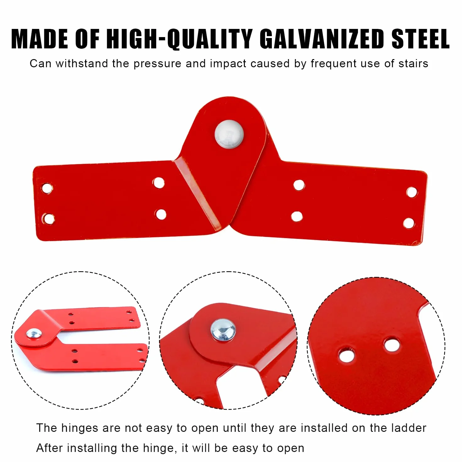 Bisagras para Escalera de Ático, Accesorios para Escaleras Plegables de Aluminio, Piezas de Recambio para Reparar Escaleras de Ático Antiguas, 2 Piezas
