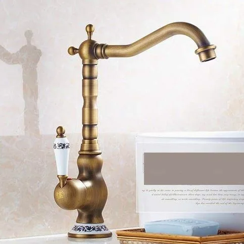 Grifo Monomando para Cocina o Baño, Mezcladora Giratorio 360°, Grifo para Lavabo (Cartucho Cerámico, Montaje con un Orificio)