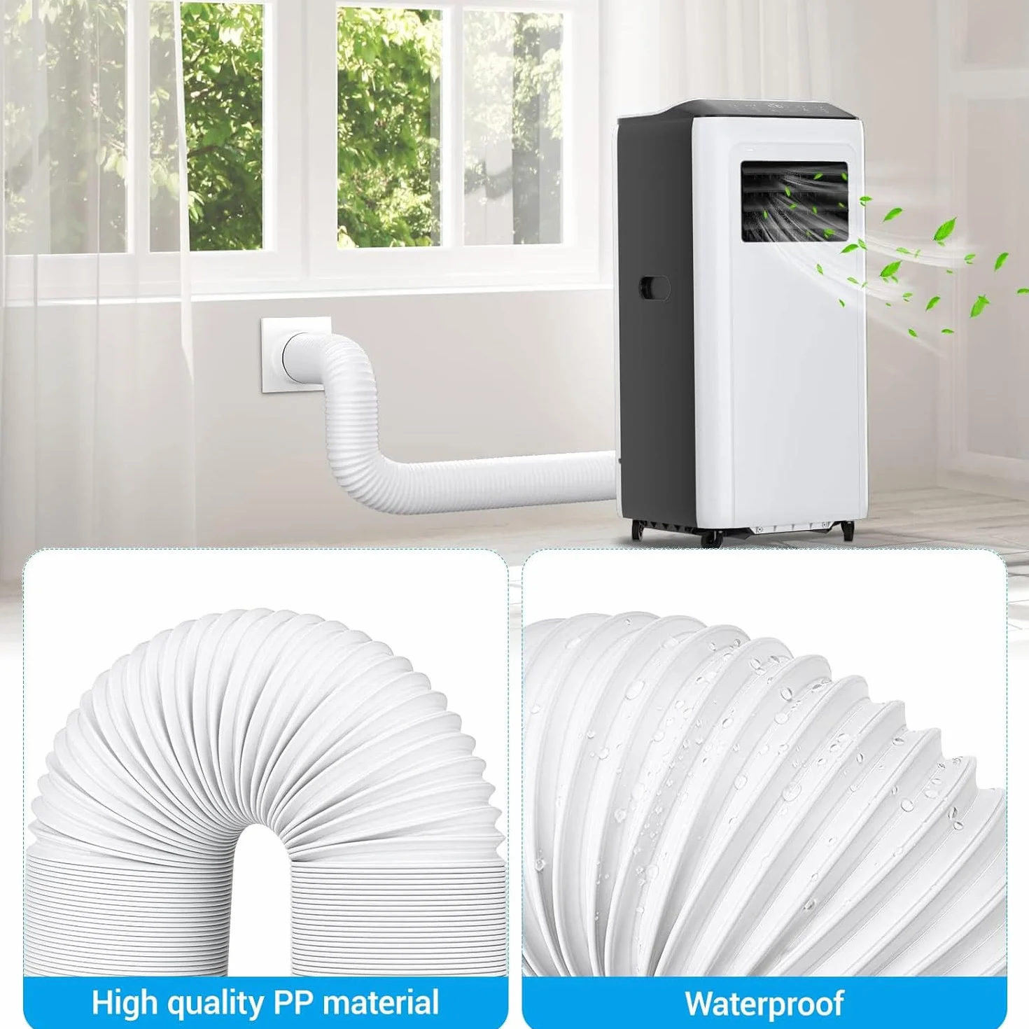 3M Tubo Aire Acondicionado Portátil,Manguera de Escape Acondicionado Telescópica 150mm,Tubo de Ventilación Flexible,Para Aire Acondicionado,Deshumidificador,Secadora