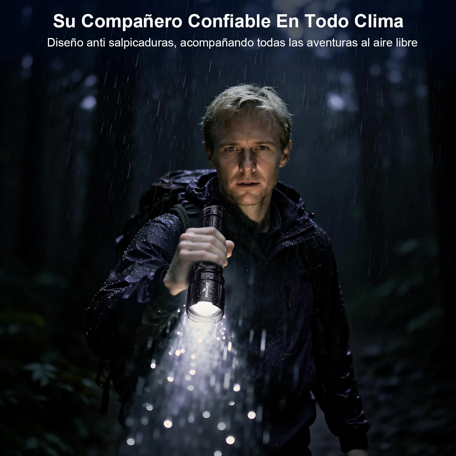 Shadowhawk 2-En-1 Linterna LED Alta Potencia Interruptor Doble 1000000 LM | Ajustar Del Brillo,Linterna Super Potente,Hasta 1000m,Luz Linterna UV para Camping/Emergencias/Detección De Orina De Mascotas