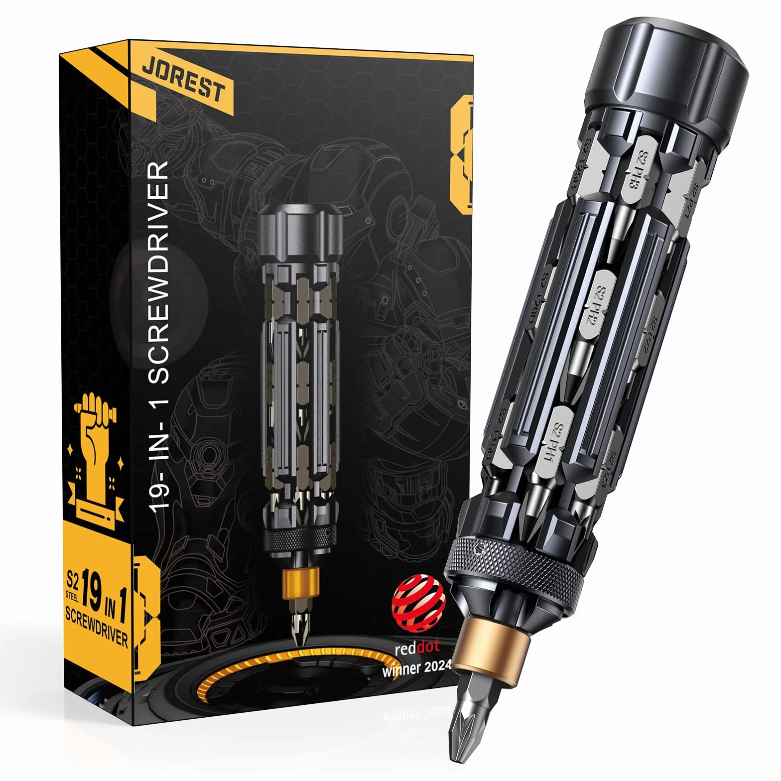 JOREST 19 en 1 Herramienta Multifunción Juego de Destornilladores con Torx, Regalos de Cumpleaños Navidad Gadgets para Hombres Papá Él, Kit de Bolsillo Magnético de Herramientas de Reparación